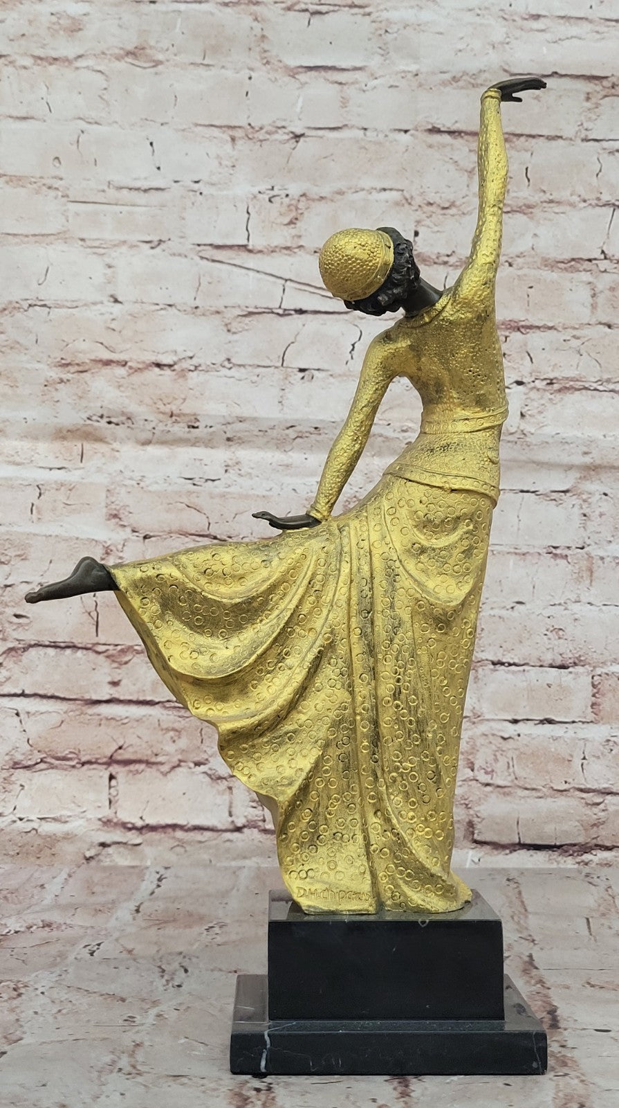 Handmade Egyptian Dancer Bronze Sculpture by Demetre Chiparus: Art Deco Statue