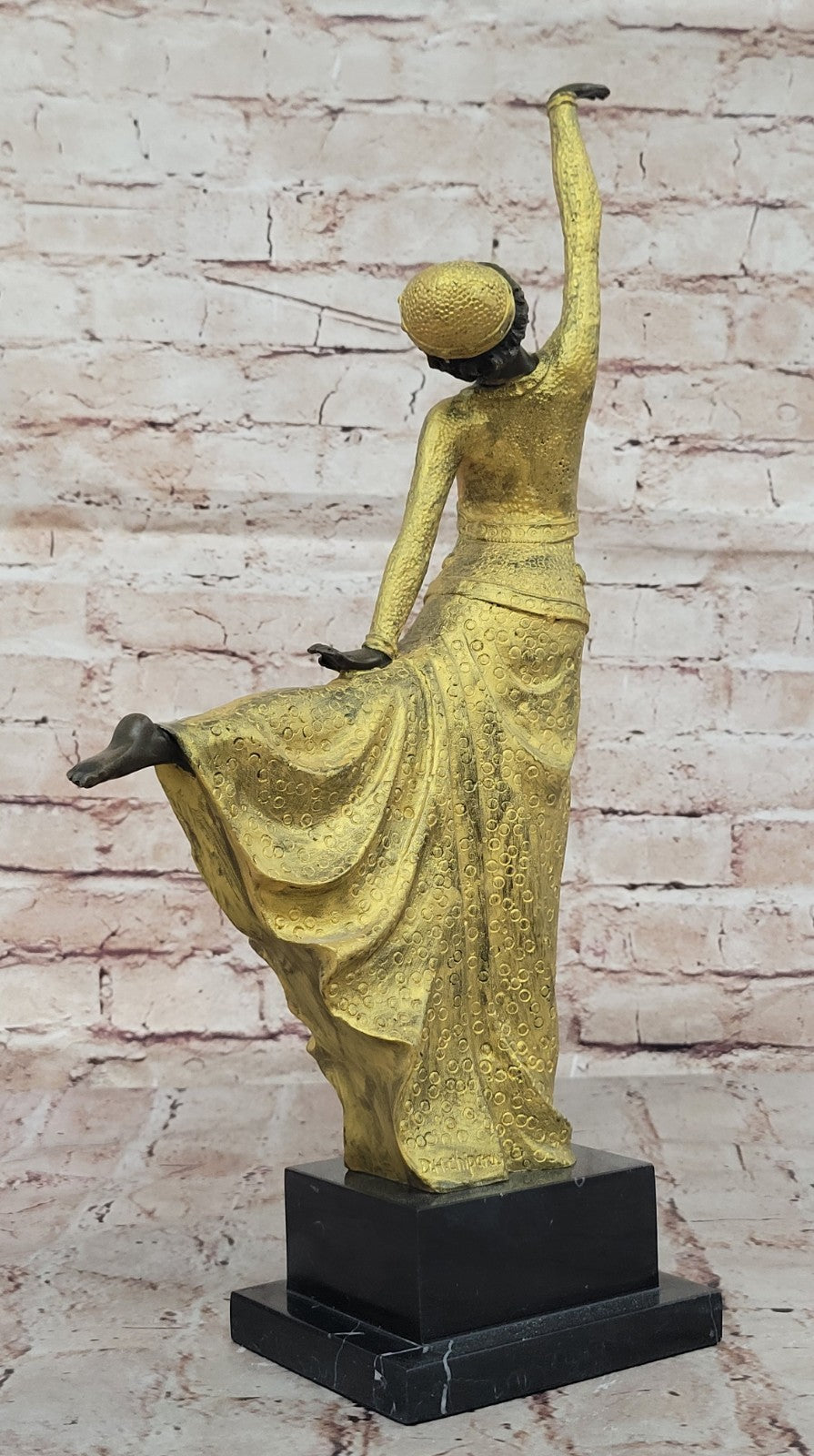 Handmade Egyptian Dancer Bronze Sculpture by Demetre Chiparus: Art Deco Statue