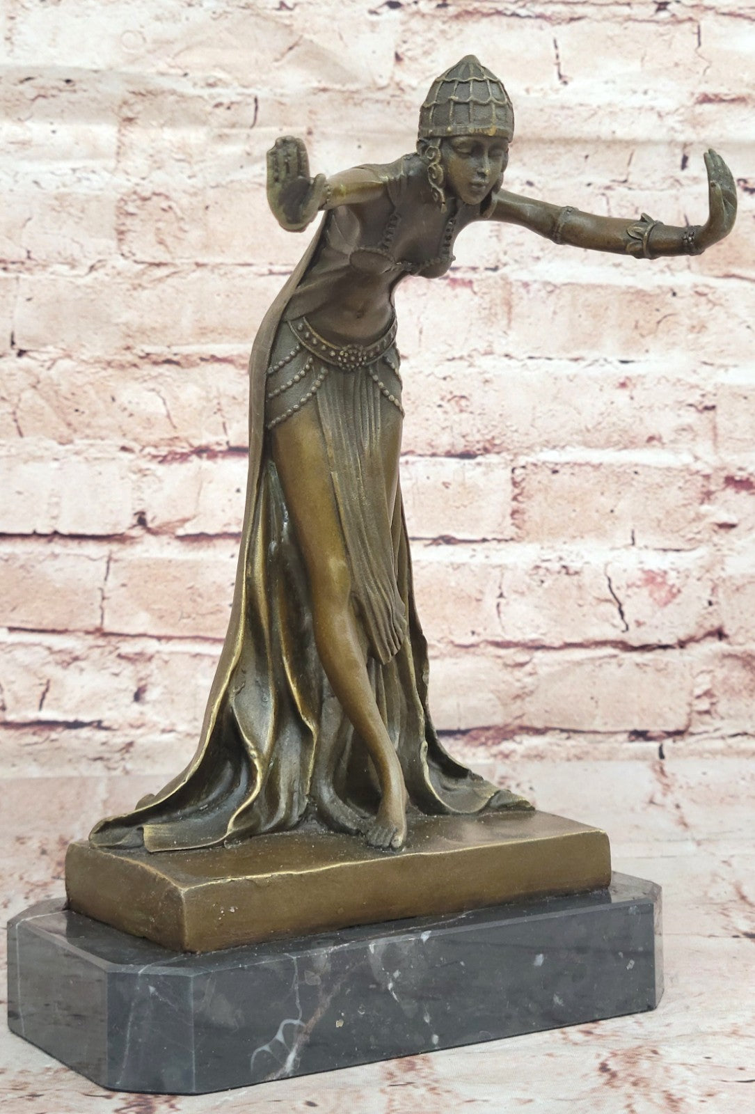 DH CHIPARUS FEMALE DANCER Handcrafted Metal Bronze Sculpture Statue Figurine Art