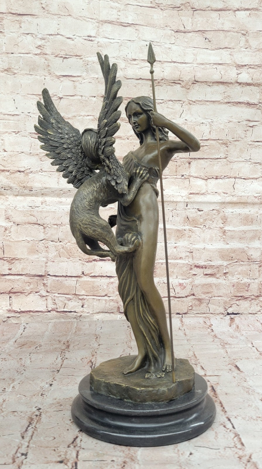 1920s Bronze Large Winged Griffin Art-Deco Home Decor Table Top- Magnificent!