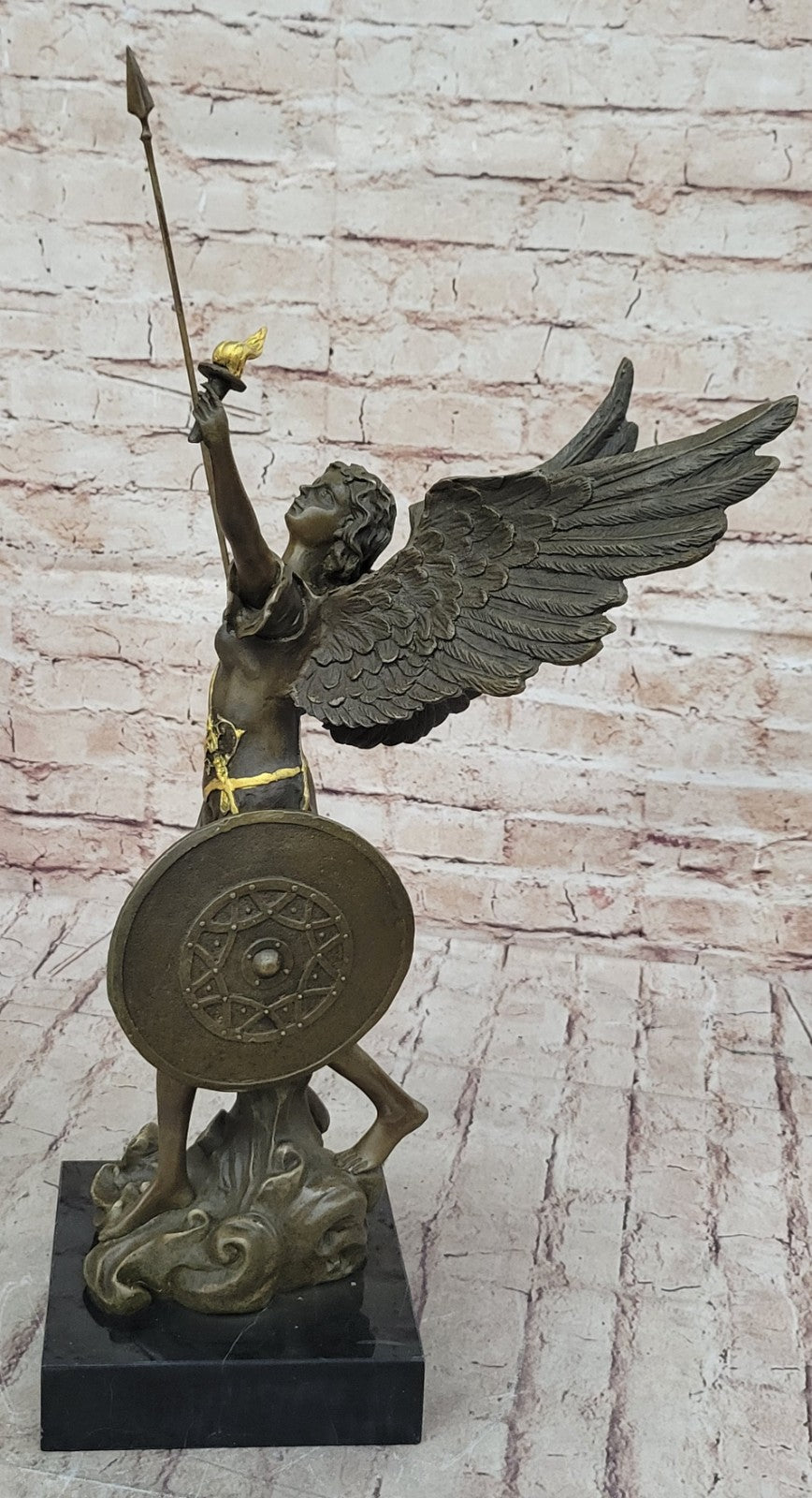 Collectible Bronze Sculpture Winged Victory Athena Nike Paris Louvre Art Deco Figurine