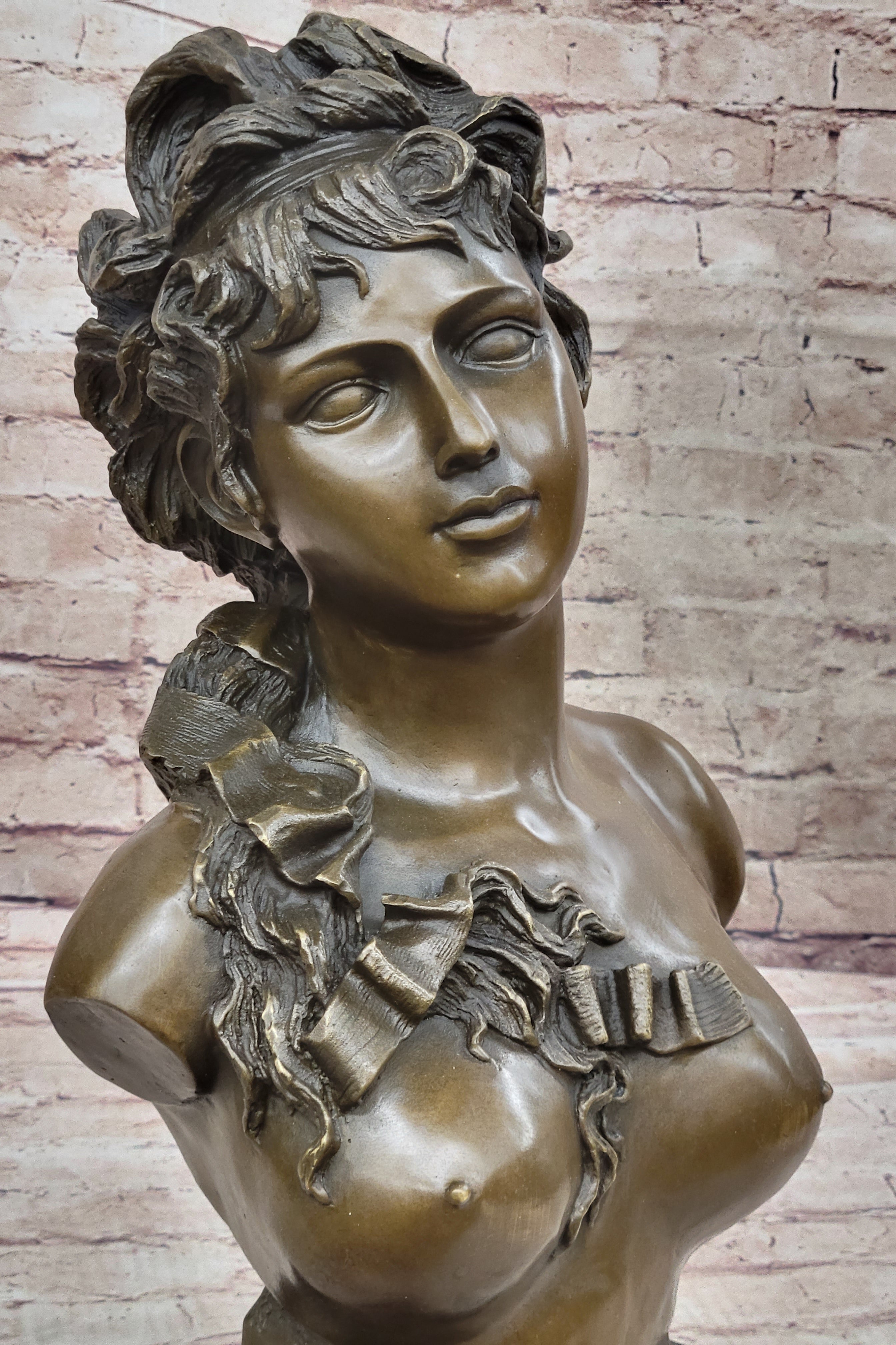 Hand Made Nude Female Bust by French Artist Jean Patoue Classic Artwork Statue