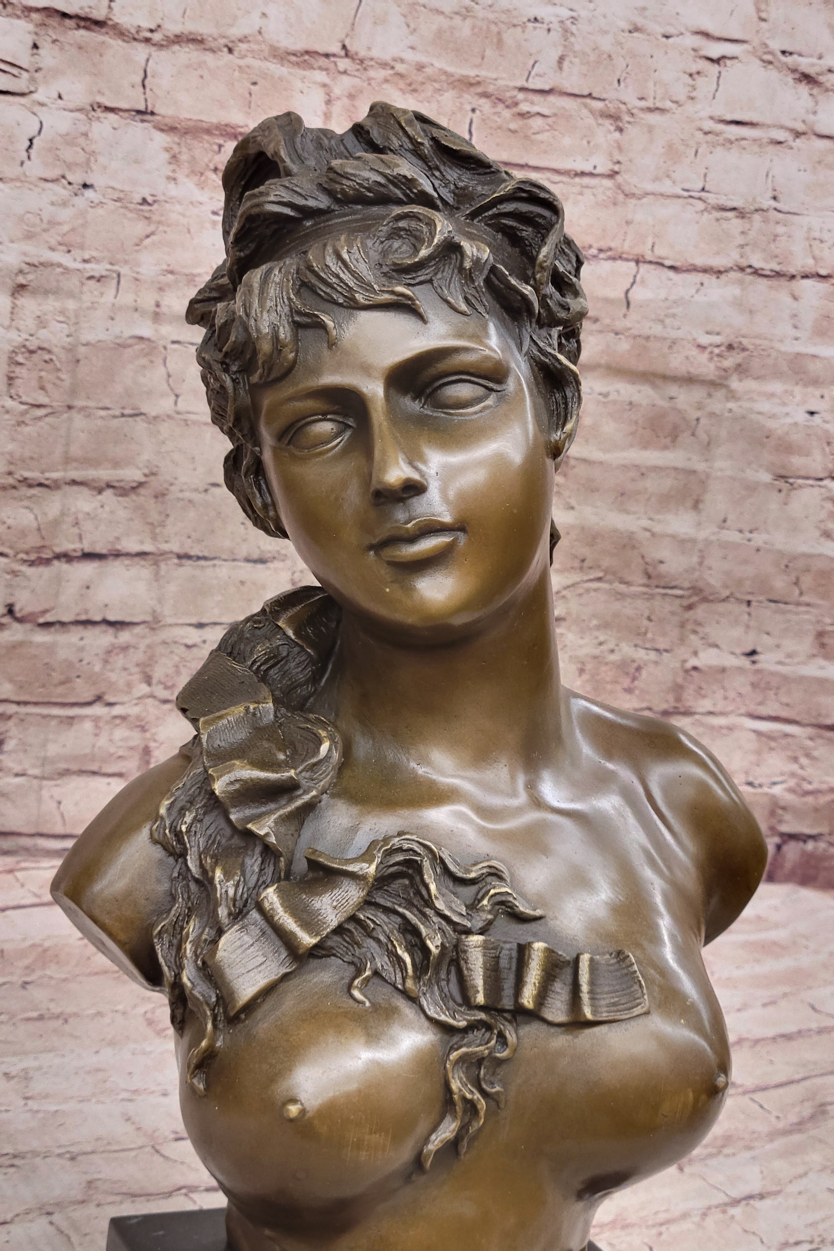 Hand Made Nude Female Bust by French Artist Jean Patoue Classic Artwork Statue