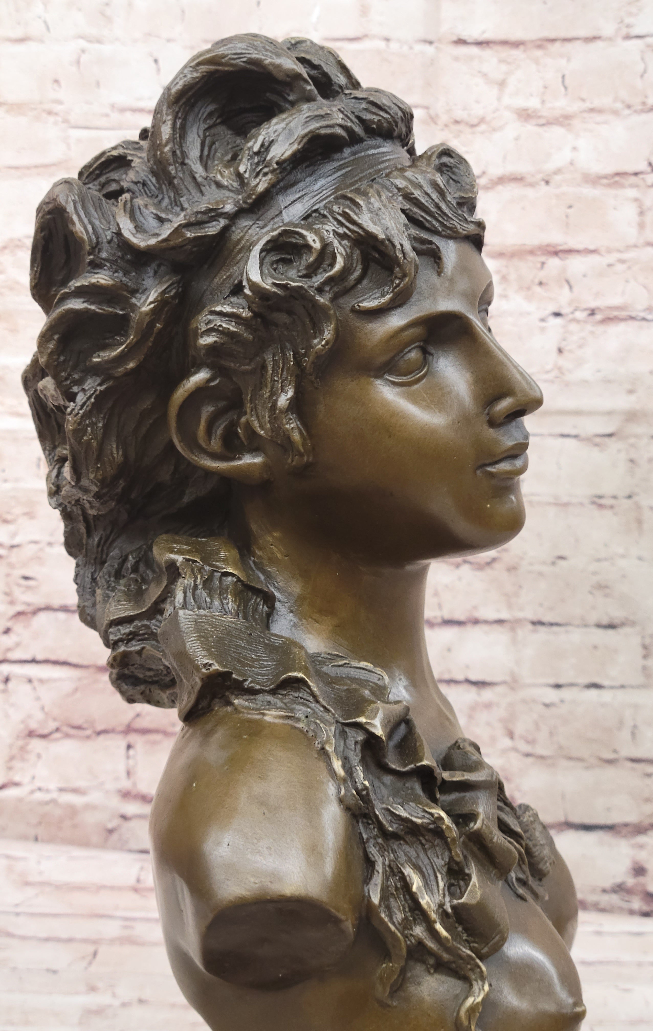 Hand Made Nude Female Bust by French Artist Jean Patoue Classic Artwork Statue