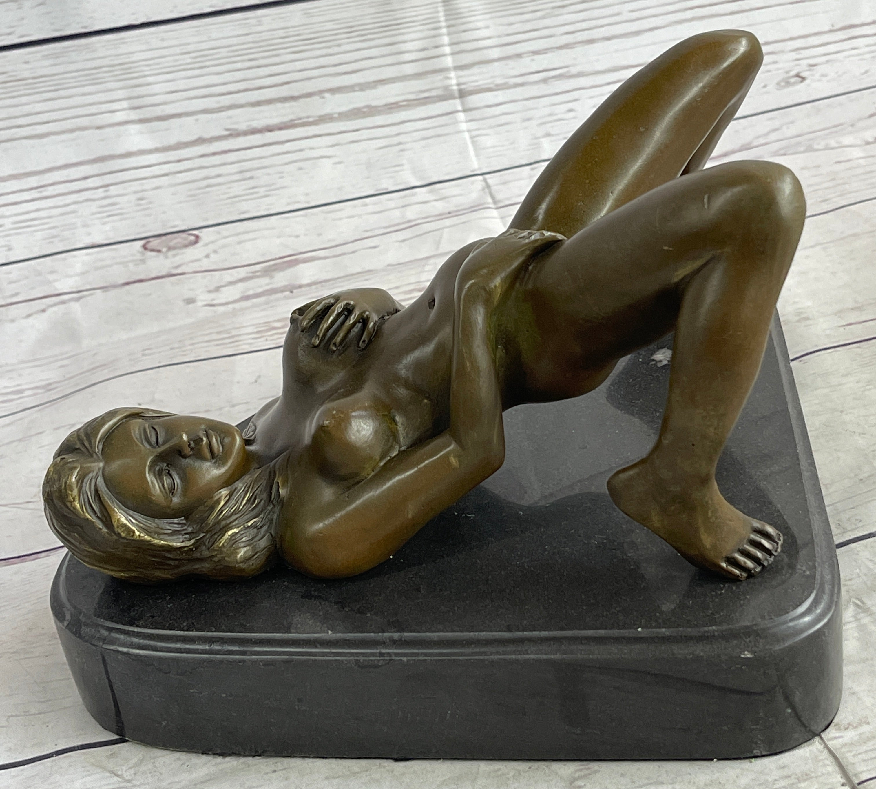 POPULAR BRONZE SCULPTURE NUDE GIRL FRENCH STATUE SIGNED ORIGINAL FIGURINE SALE