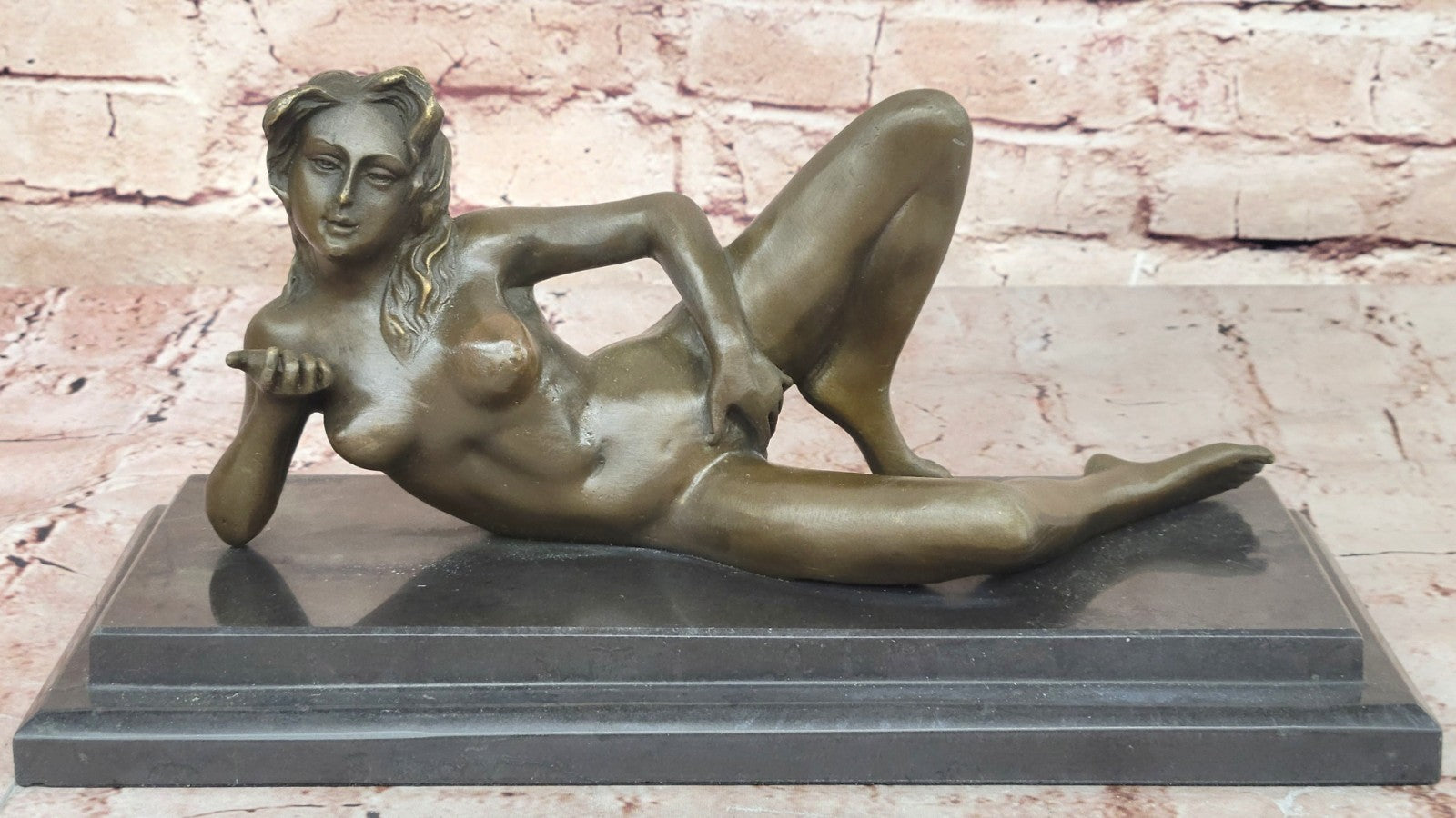 Adult Art Deco Bronze Erotic Nude Girl Bronze Sculpture Statue Lesbian Figure