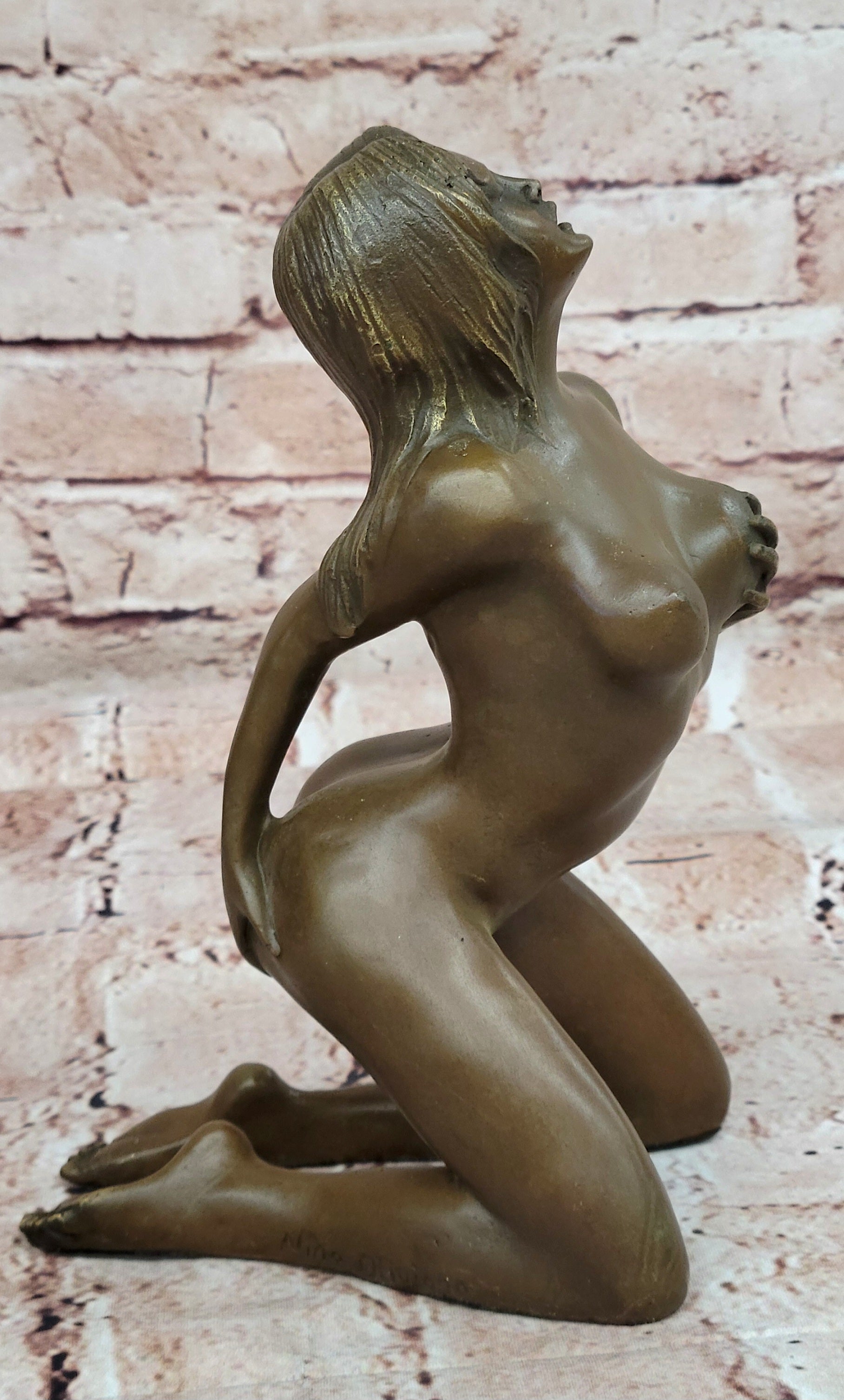 Nude Bronze Statue Sculpture Figure Young Girl Woman Erotic Sexual Art Noveau