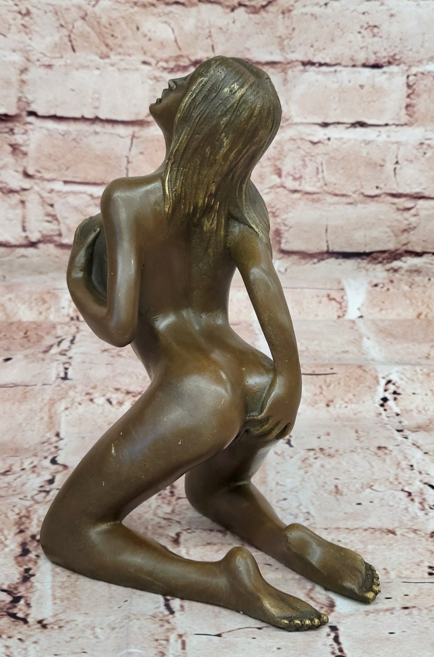 Nude Bronze Statue Sculpture Figure Young Girl Woman Erotic Sexual Art Noveau