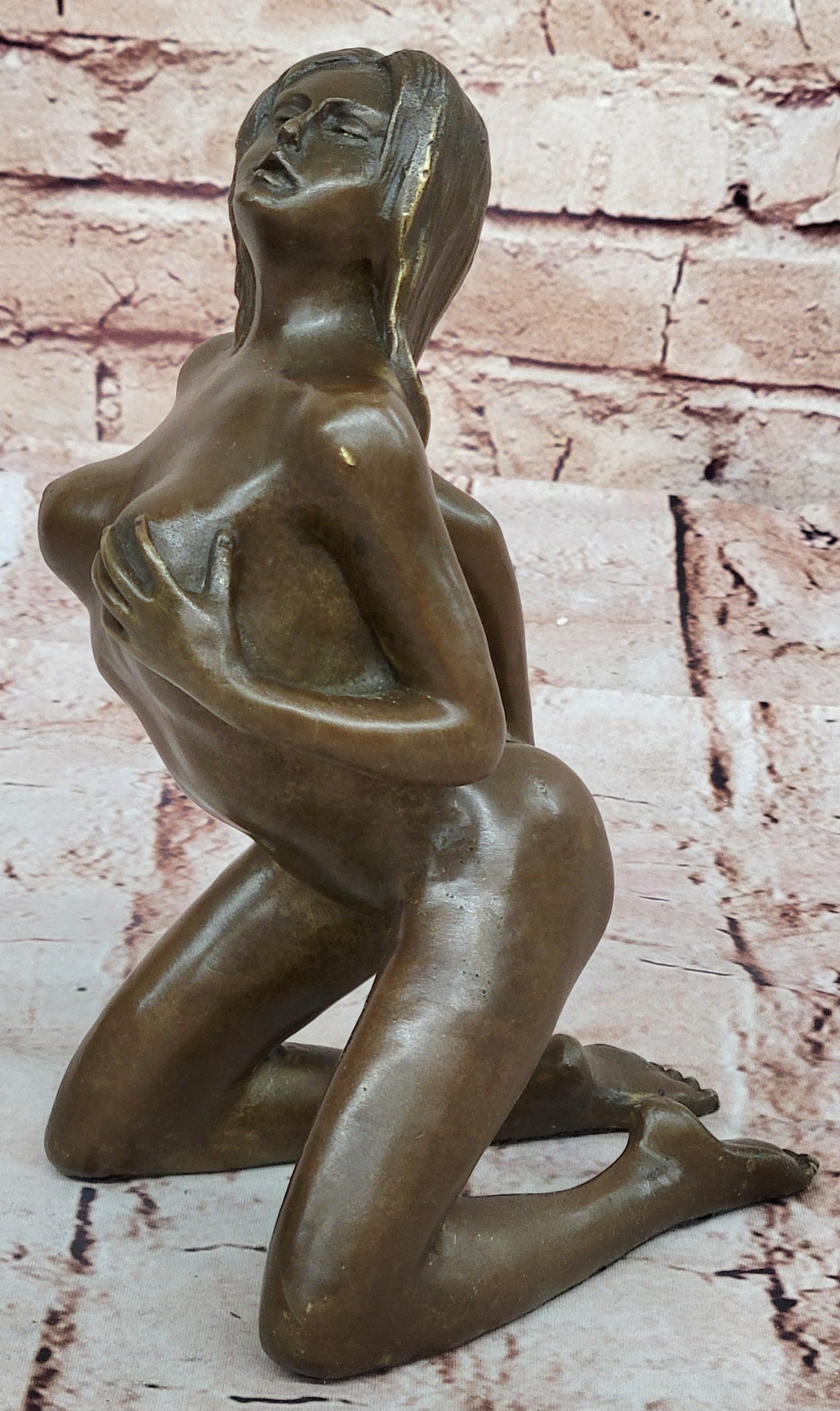 Nude Bronze Statue Sculpture Figure Young Girl Woman Erotic Sexual Art Noveau