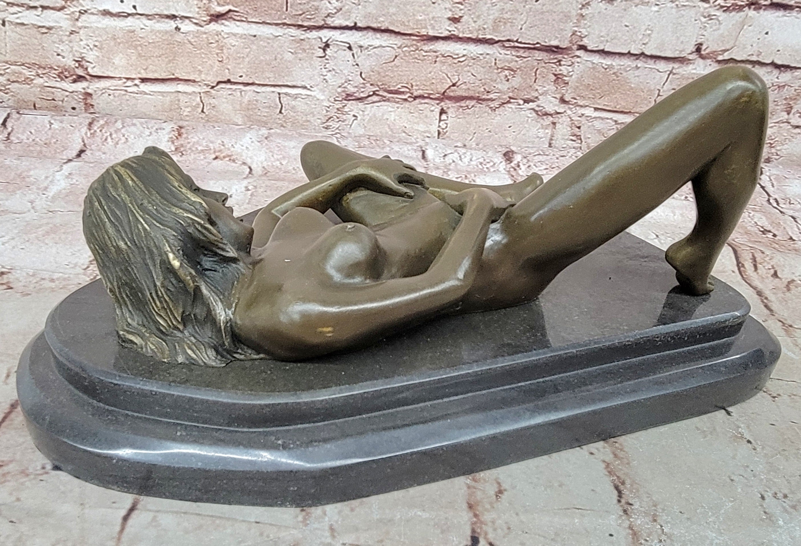 MID CENTURY BRUTALIST ORIGINAL ABSTRACT BRONZE NUDE WOMAN FIGURE ART SCULPTURE