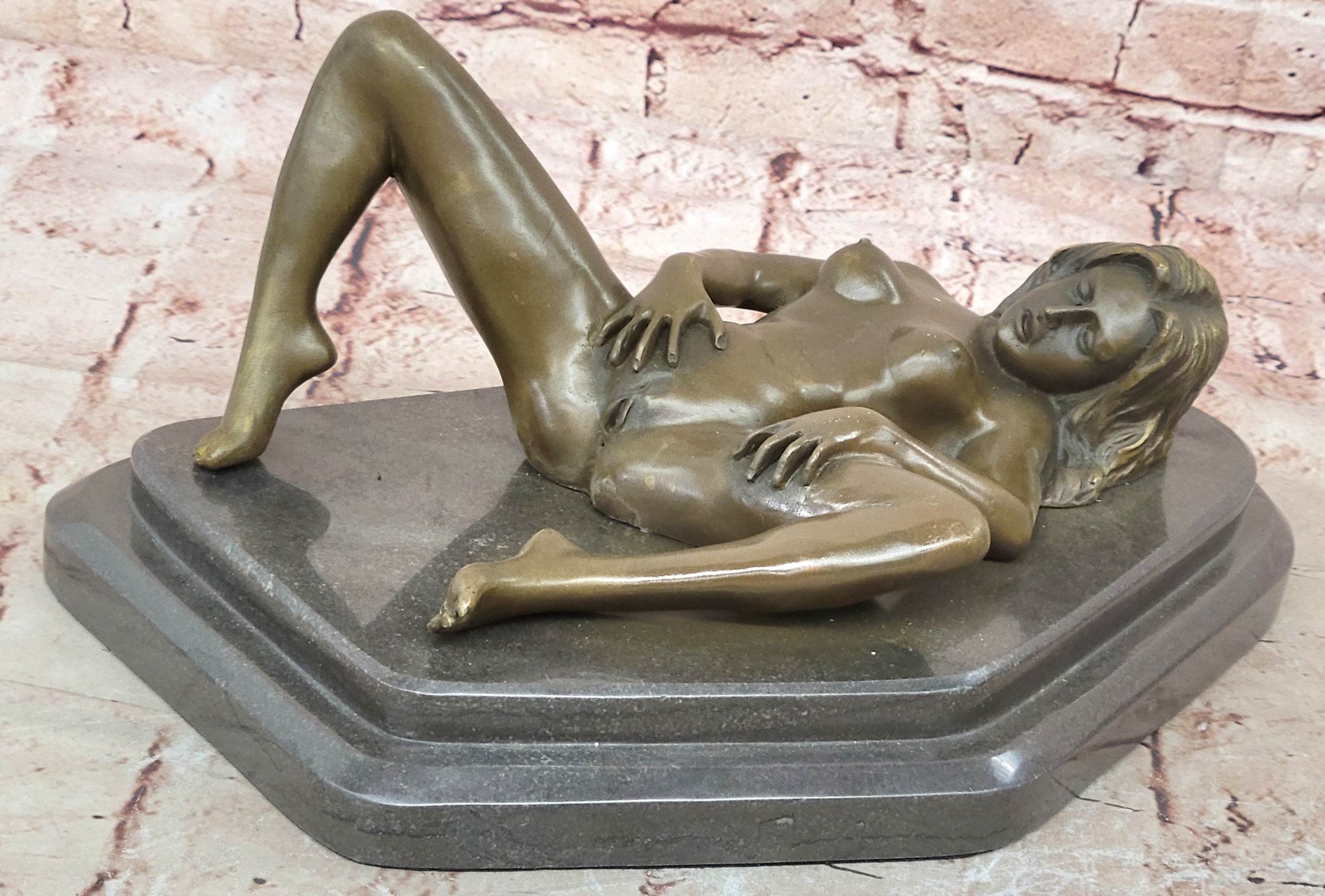 MID CENTURY BRUTALIST ORIGINAL ABSTRACT BRONZE NUDE WOMAN FIGURE ART SCULPTURE