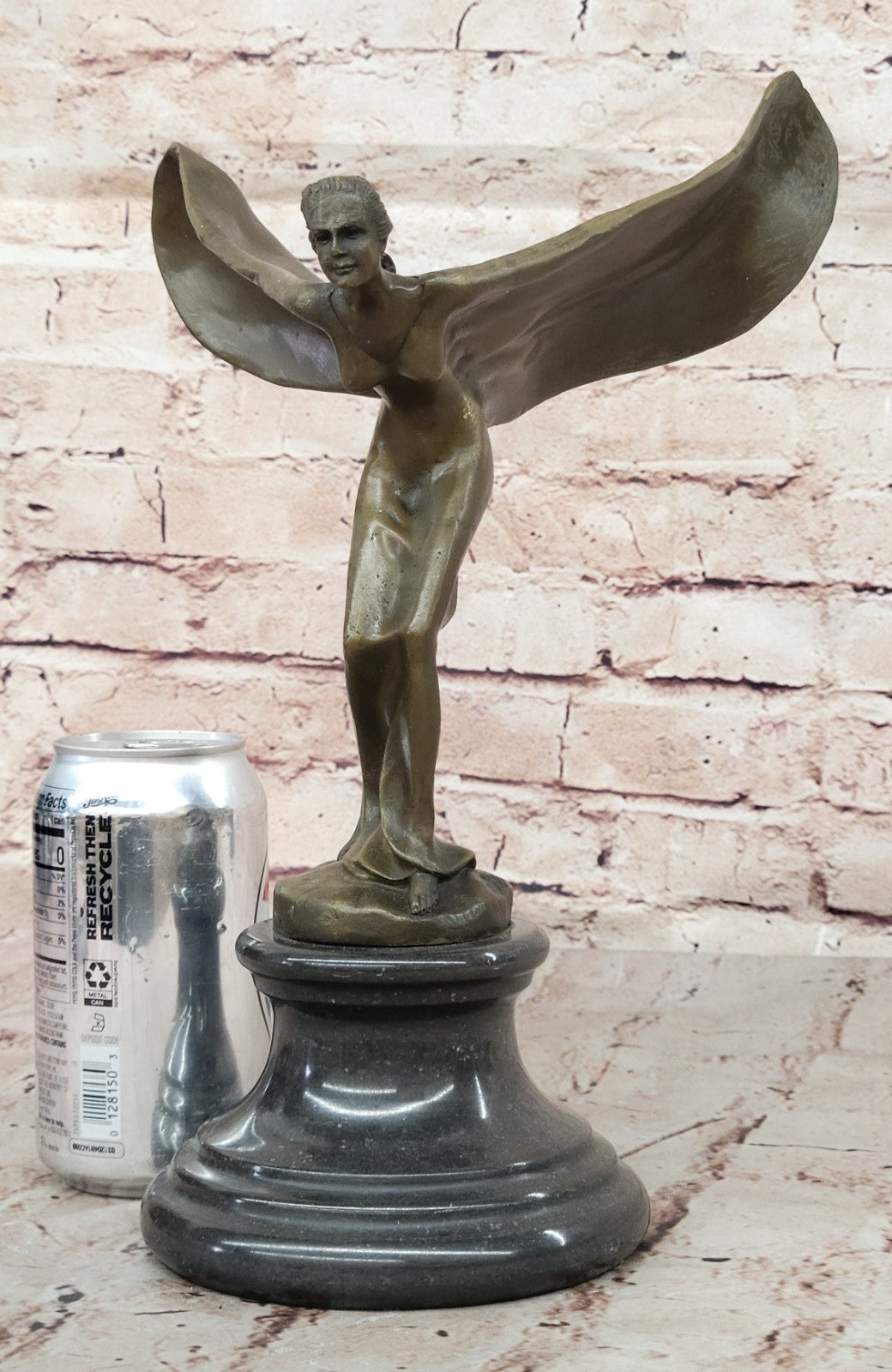 Bronze Art Nouveau Spirit of Ecstasy Handmade Statue Home Office Decor