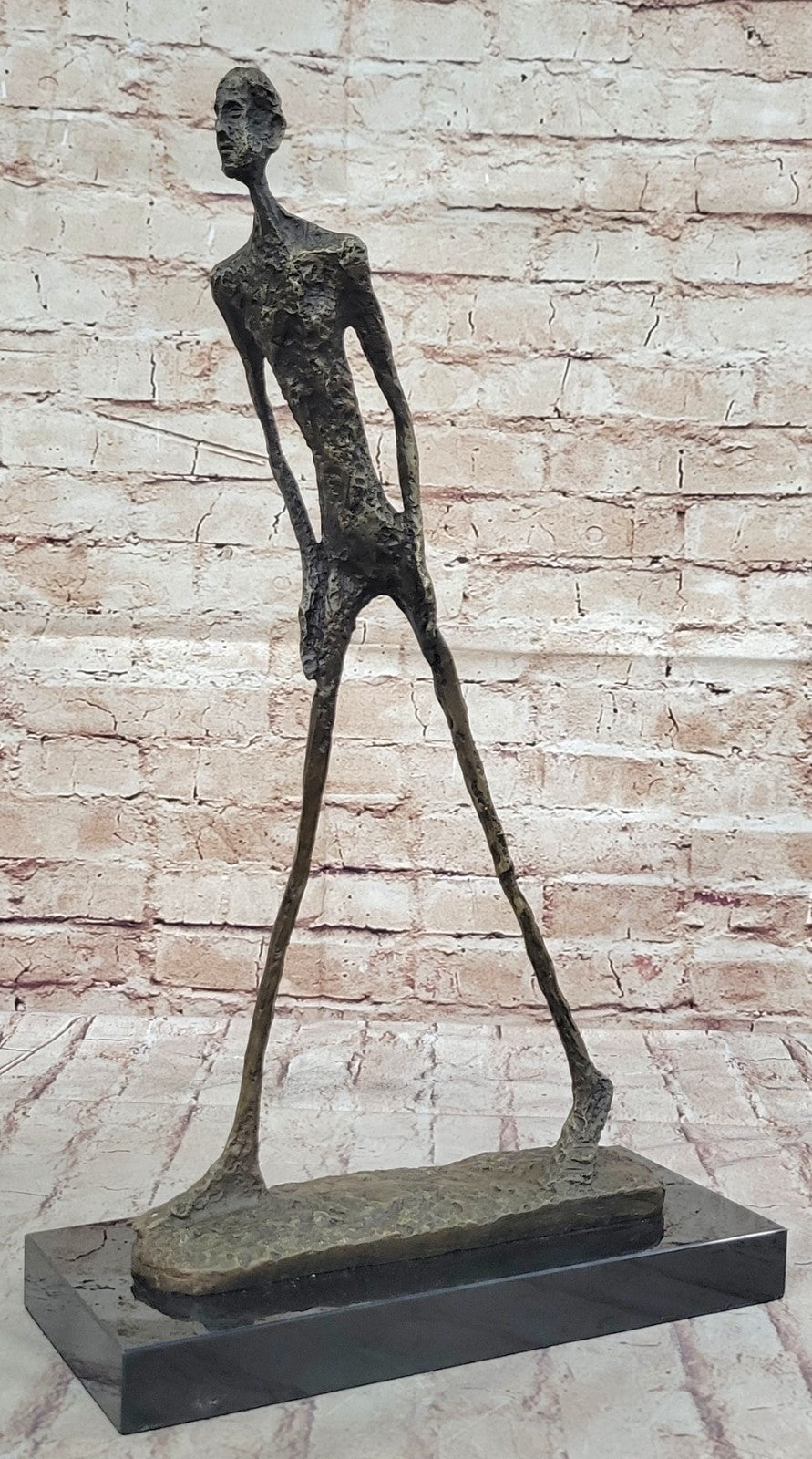 Handcrafted Made by Lost Wax Gia Dali Rodin Bronze Sculpture Walking Man Figurine