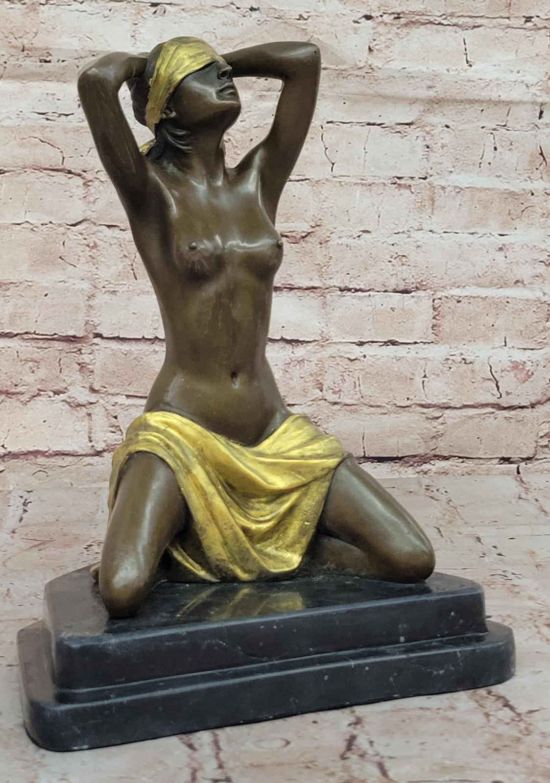 Handcrafted bronze sculpture SALE Gilt Preiss By Woman Captive Nude