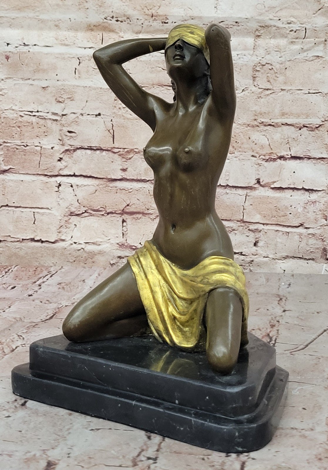 Handcrafted bronze sculpture SALE Gilt Preiss By Woman Captive Nude