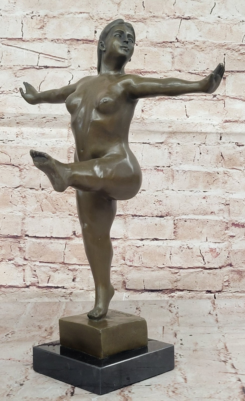Handcrafted Nude Female Abstract Modern Art Bronze Sculpture Marble Figurine