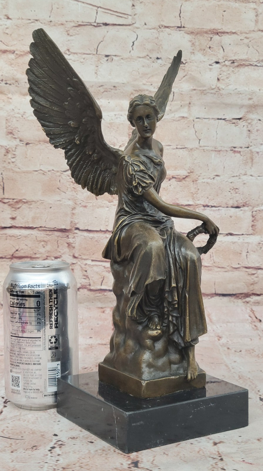 Handcrafted bronze sculpture SALE Celesti On Sits Angel Beautiful Moreau Figure