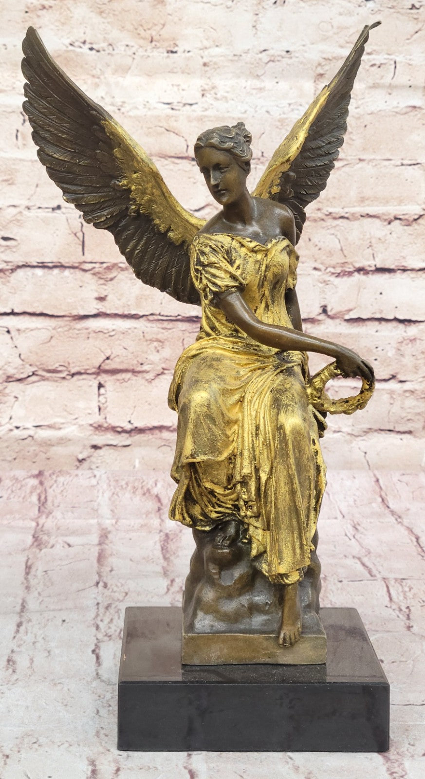 Large Divine Angel of Victory Bronze Hot Cast Sculpture Figurine Figure Hot Cast