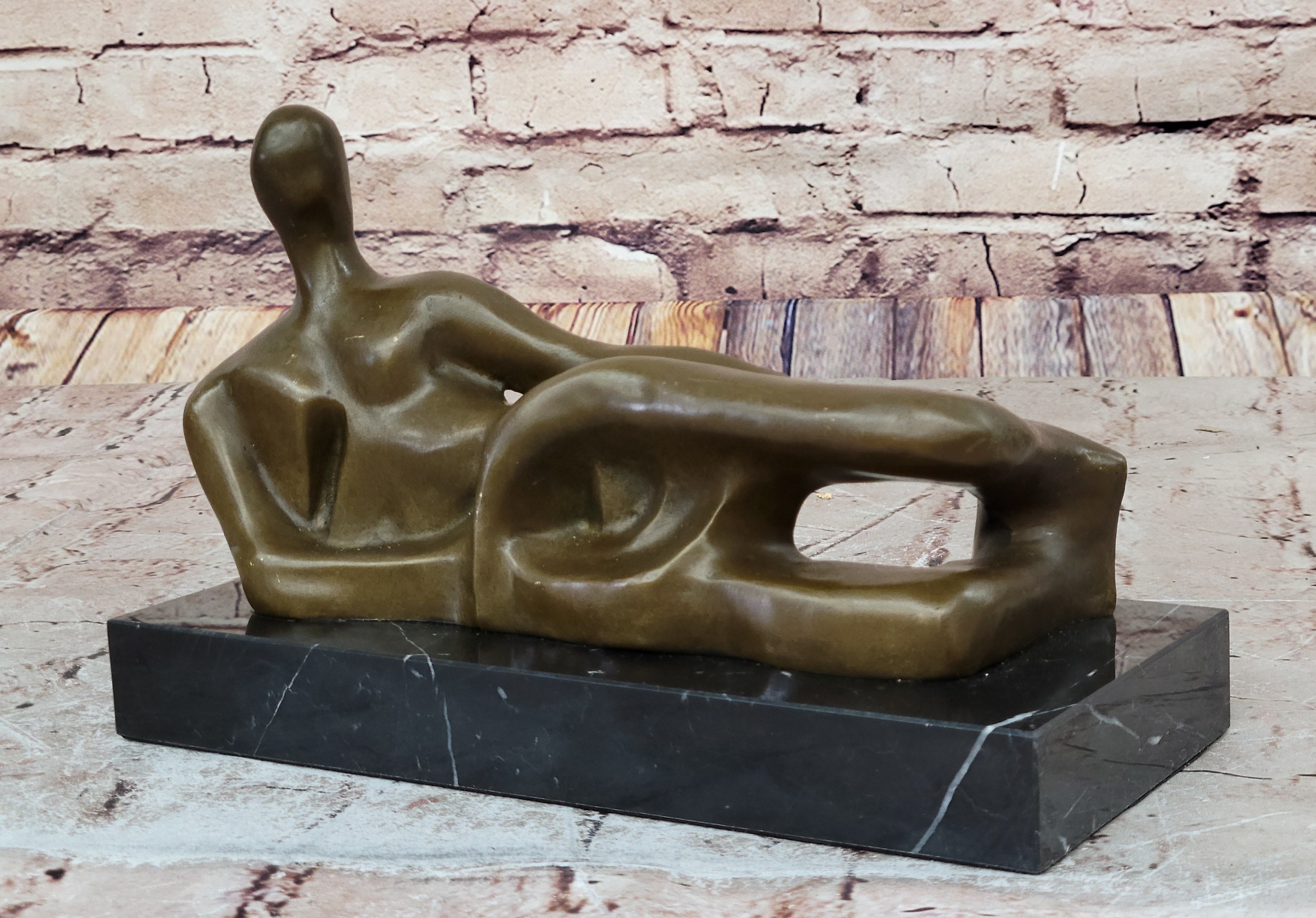 Abstract Modern Art Reclining Female Hot Cast Bronze Sculpture Figurine Figure