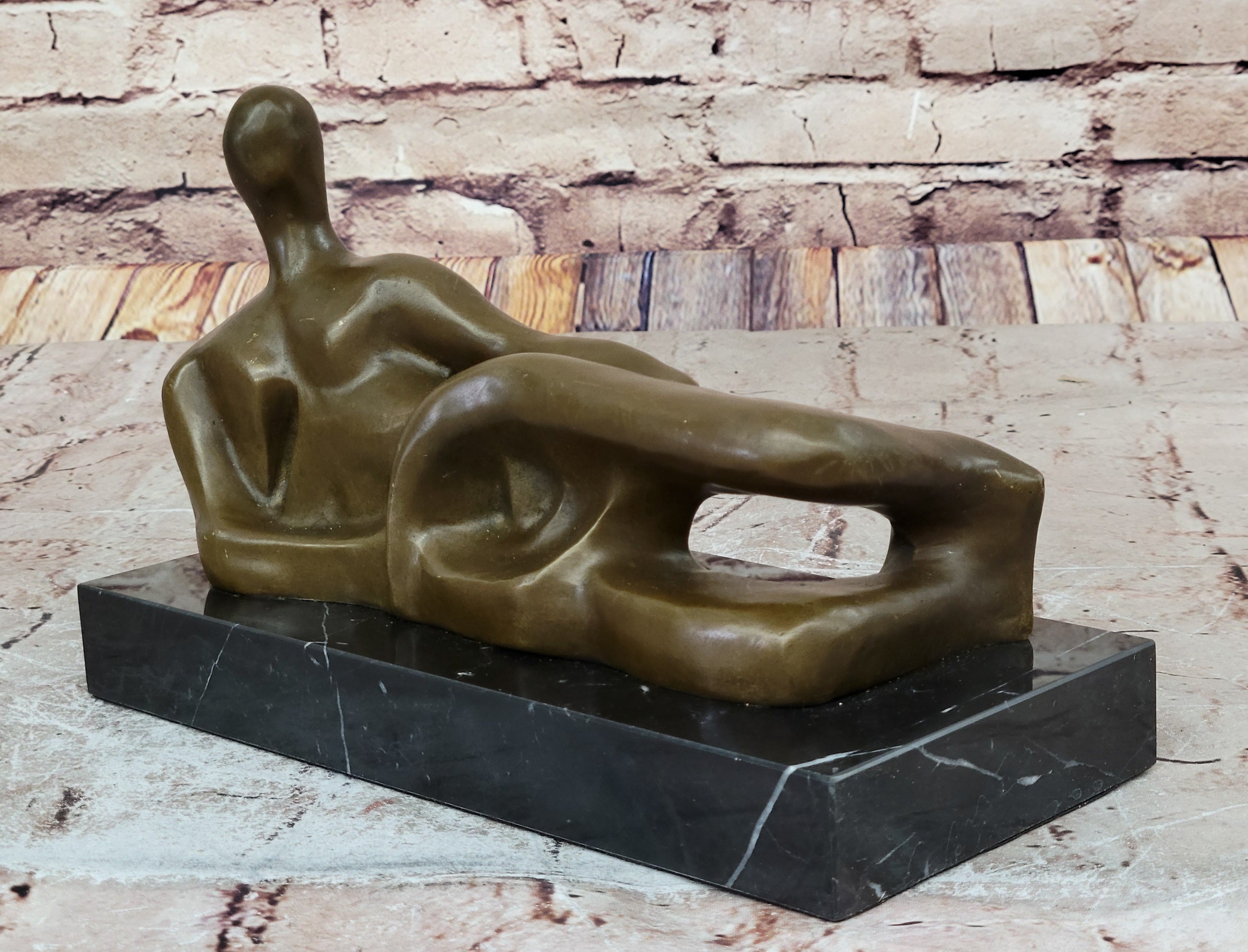 Abstract Modern Art Reclining Female Hot Cast Bronze Sculpture Figurine Figure