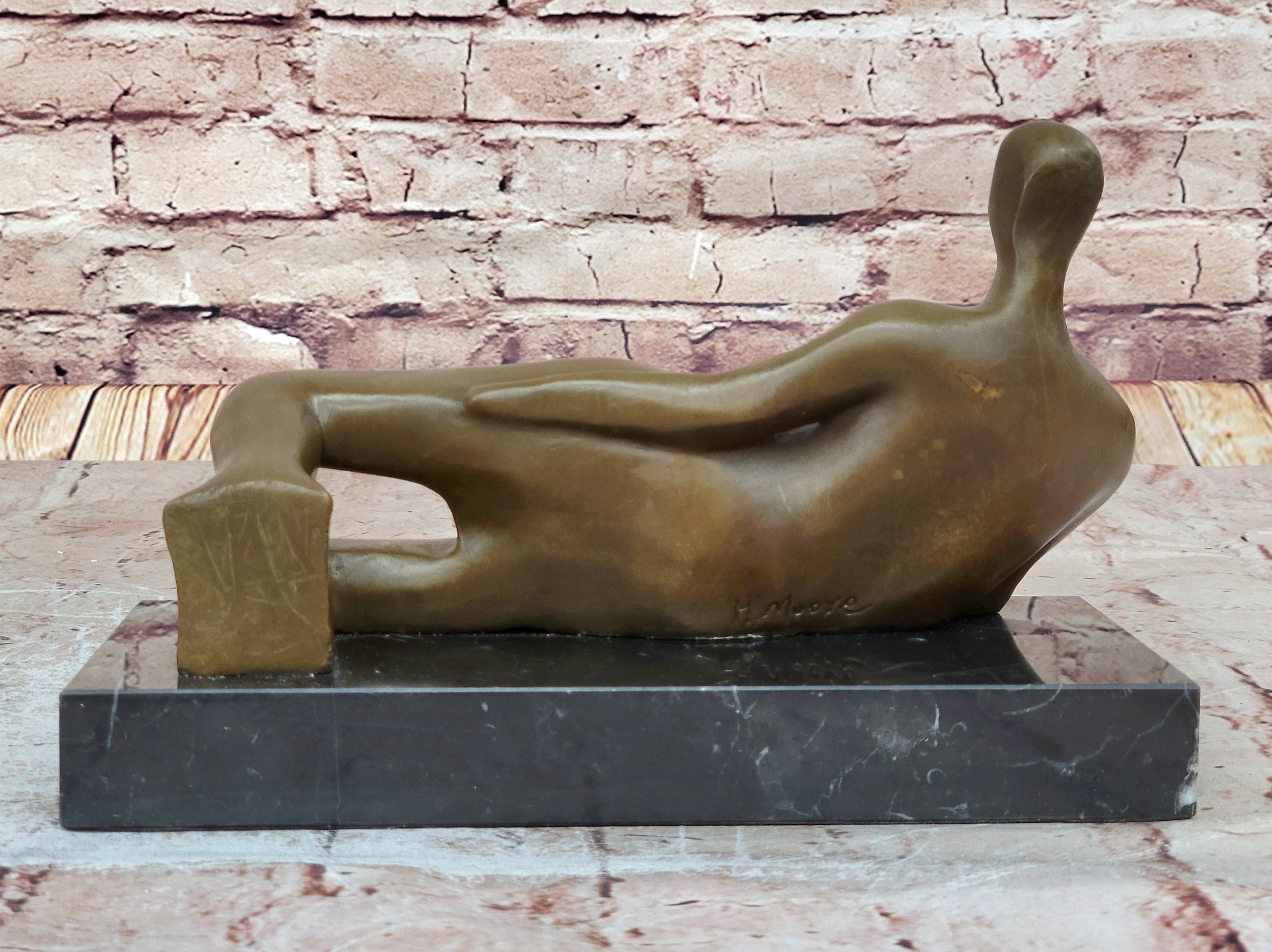 Abstract Modern Art Reclining Female Hot Cast Bronze Sculpture Figurine Figure