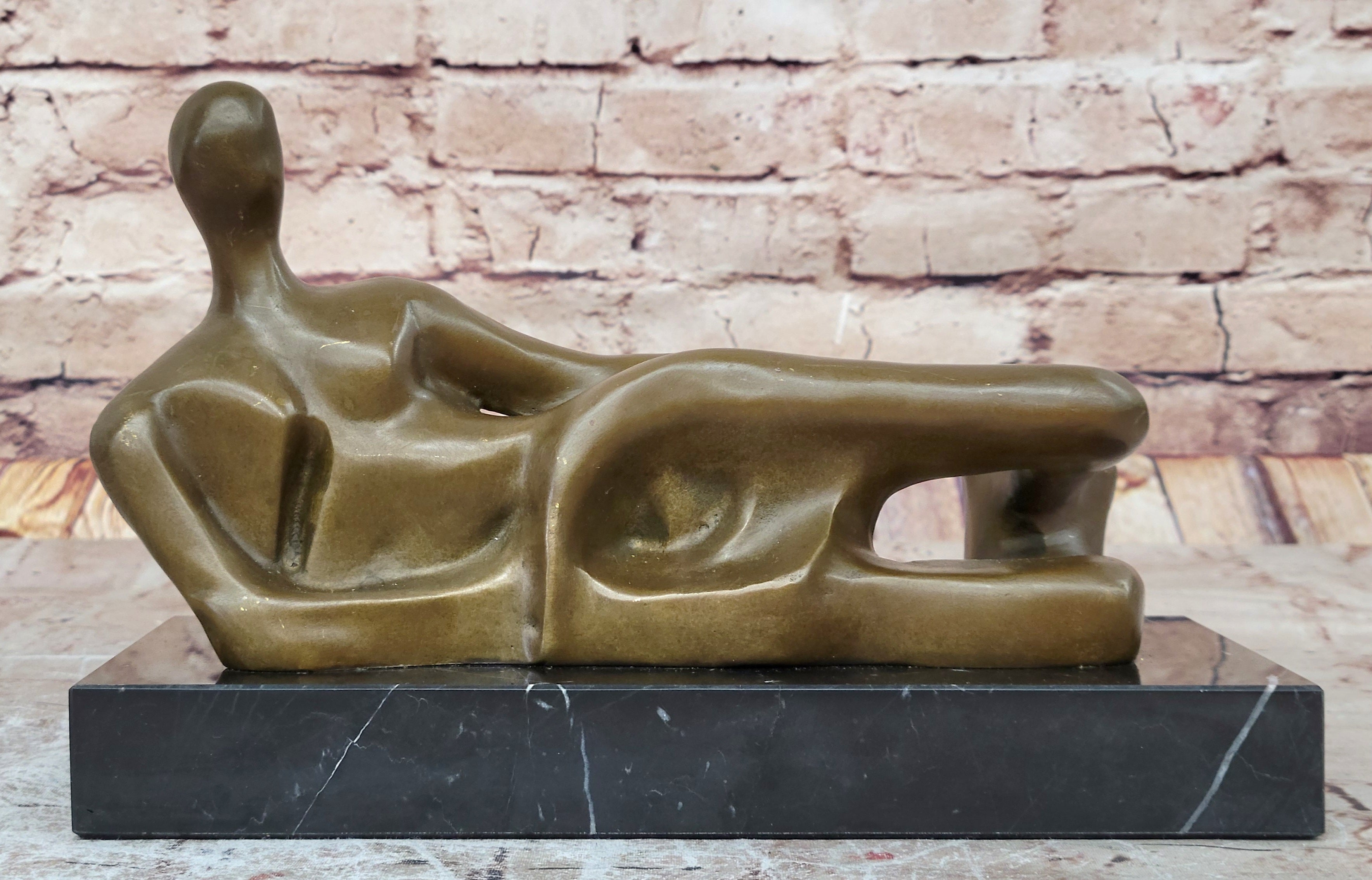 Abstract Modern Art Reclining Female Hot Cast Bronze Sculpture Figurine Figure