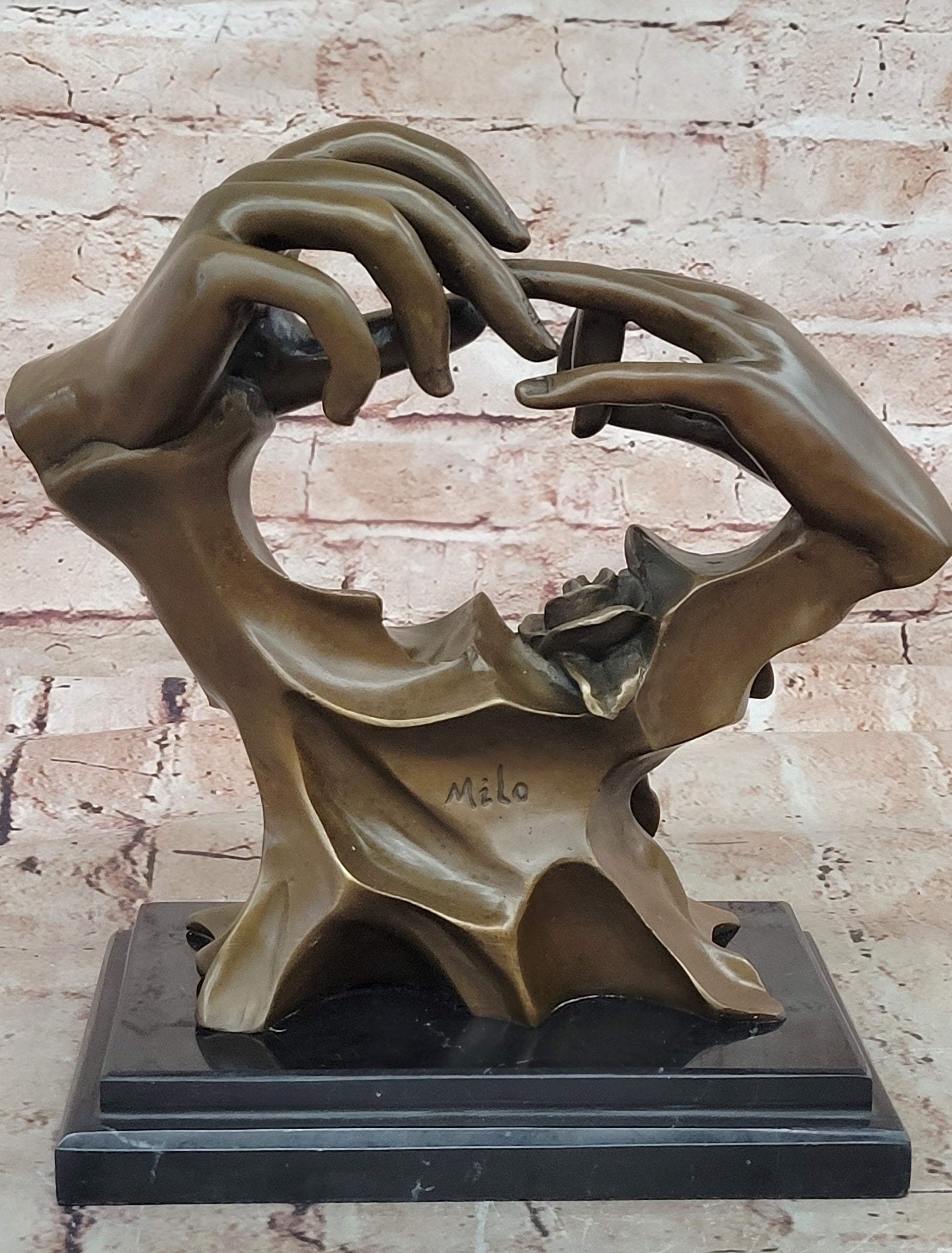HANDS ENTWINED Bronzed Sculpture, Lovers, Engagement, Wedding or Anniversary