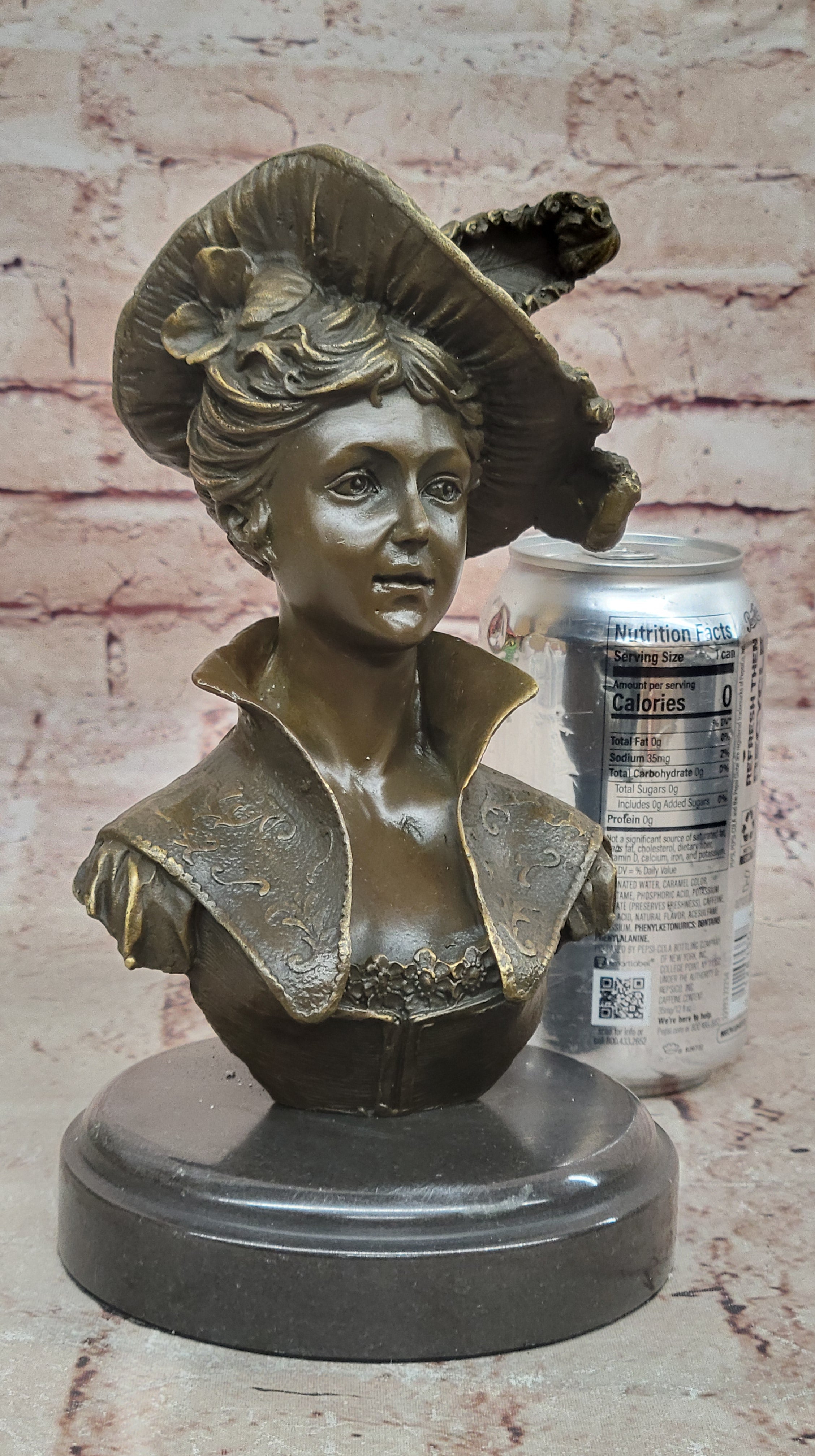 VERY PRETTY Real BRONZE FEMALE CLASSICAL PORTRAIT SCULPTURE STATUE FIGURINE