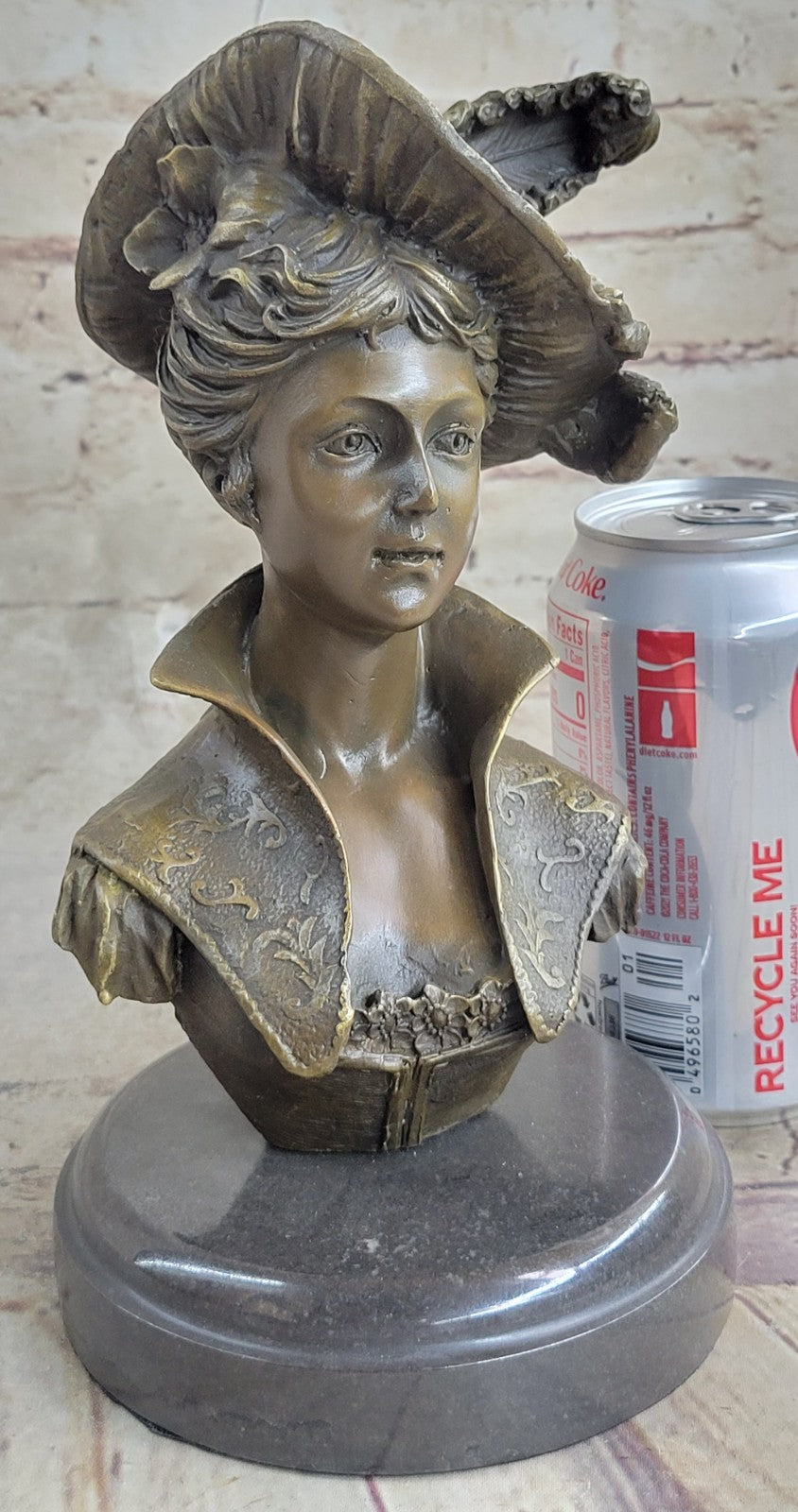 VERY PRETTY Real BRONZE FEMALE CLASSICAL PORTRAIT SCULPTURE STATUE FIGURINE