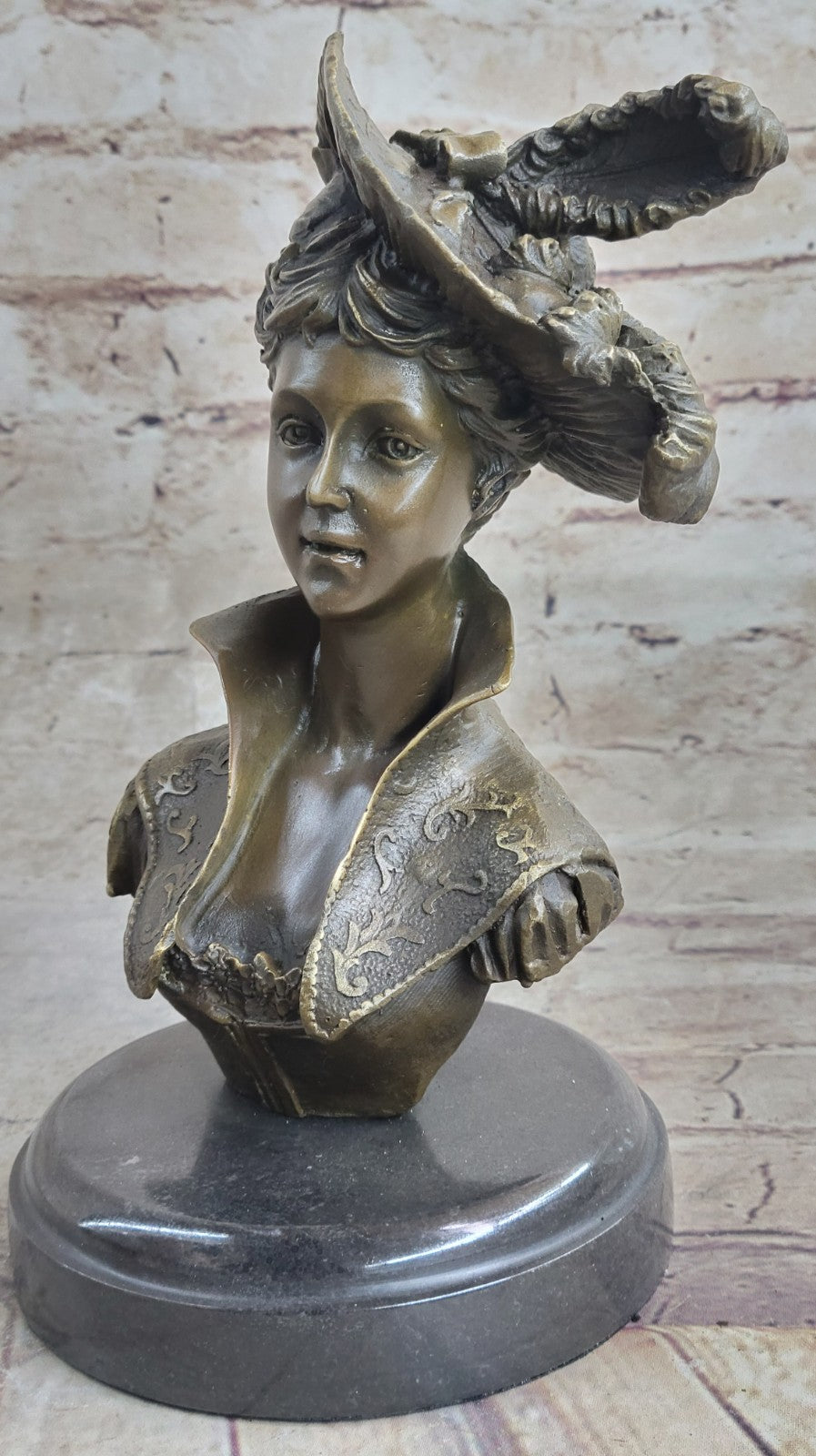 VERY PRETTY Real BRONZE FEMALE CLASSICAL PORTRAIT SCULPTURE STATUE FIGURINE