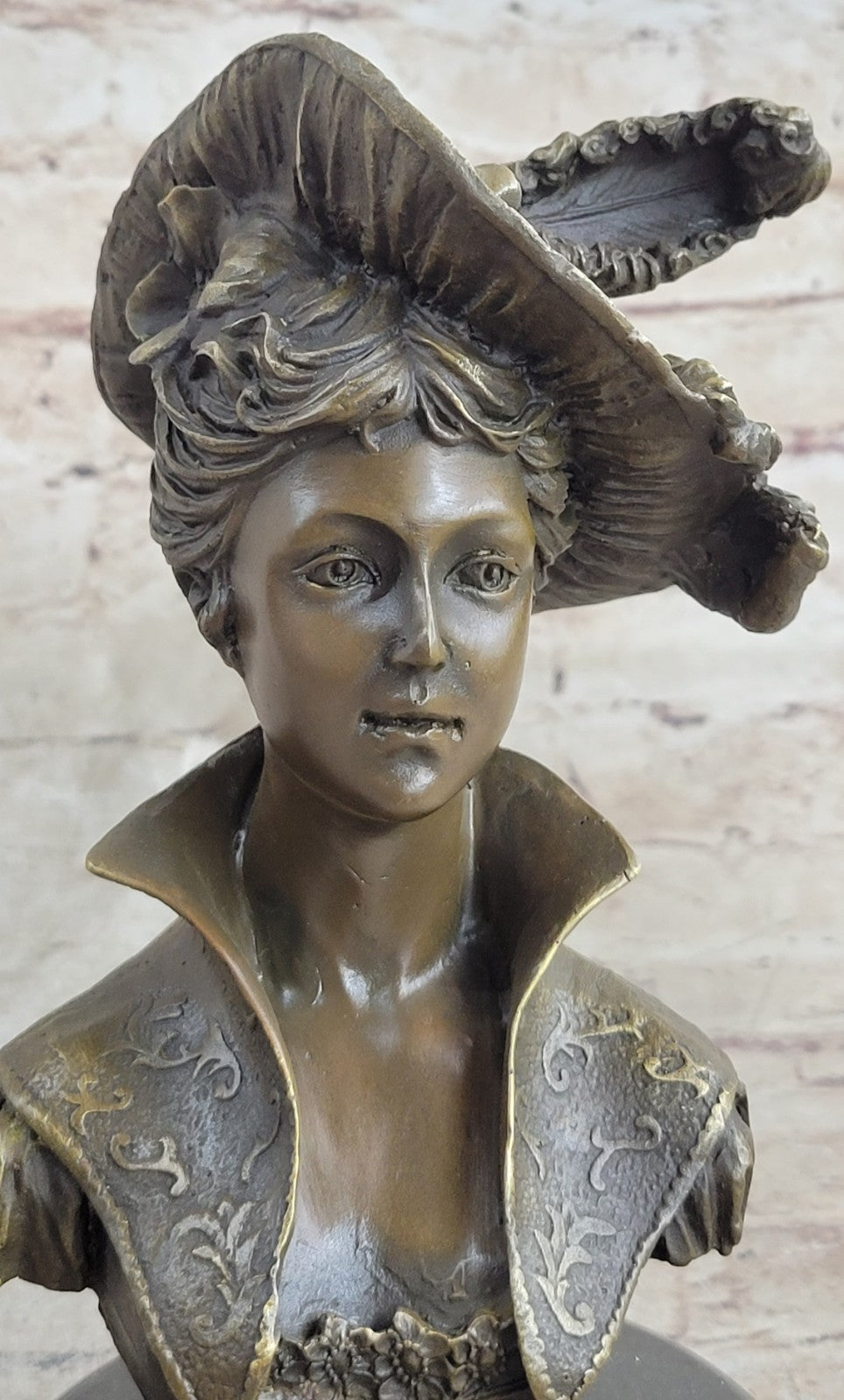 VERY PRETTY Real BRONZE FEMALE CLASSICAL PORTRAIT SCULPTURE STATUE FIGURINE