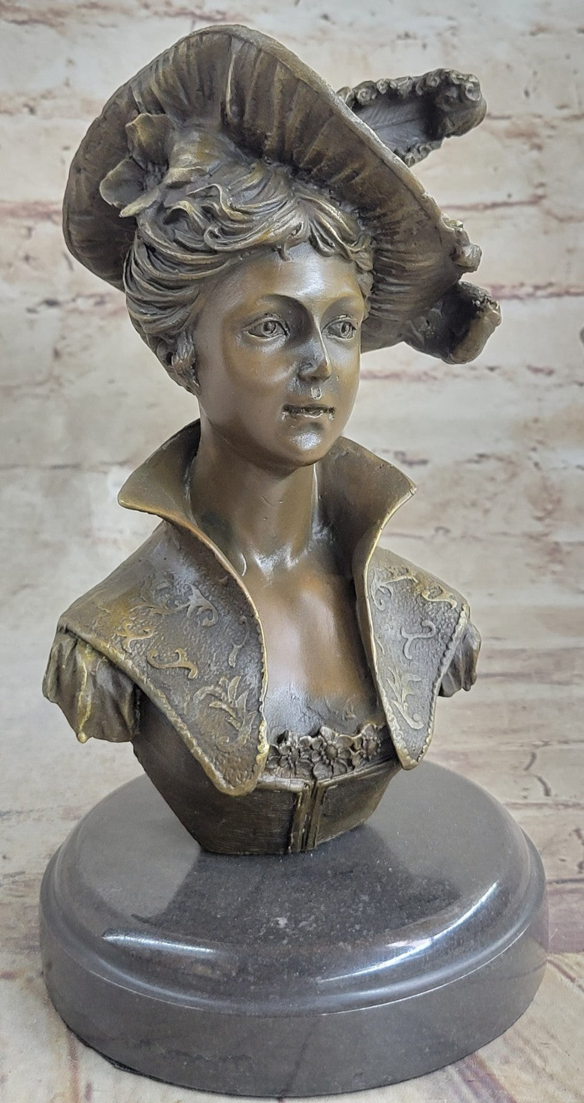 VERY PRETTY Real BRONZE FEMALE CLASSICAL PORTRAIT SCULPTURE STATUE FIGURINE