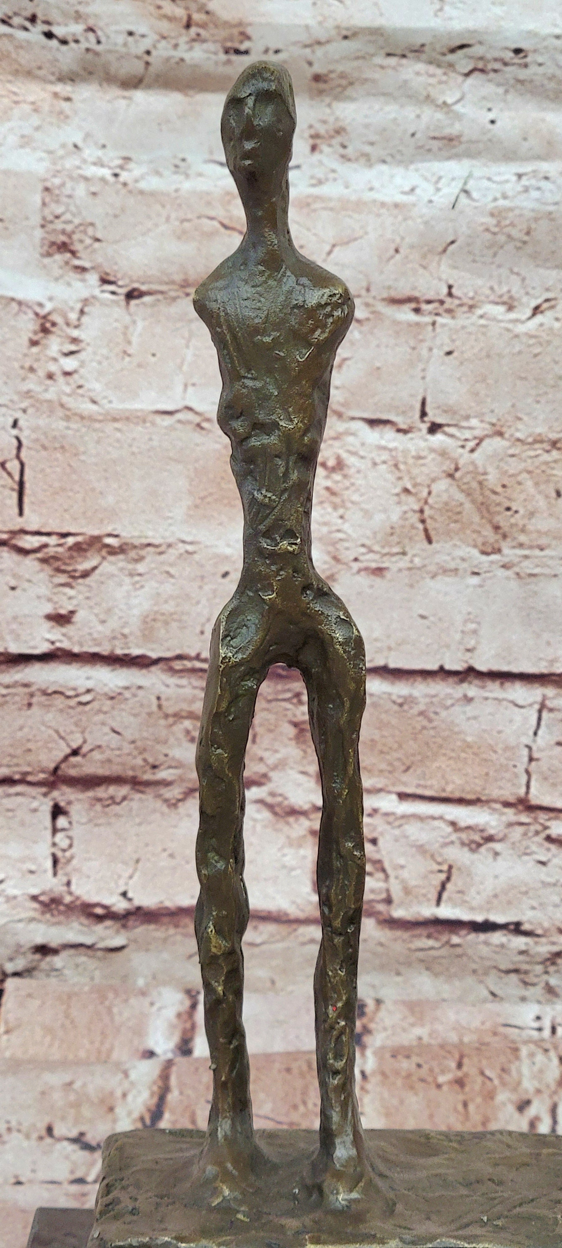 100% Solid Genuine Bronze 3 Male Stick Sculpture Home Office Decoration