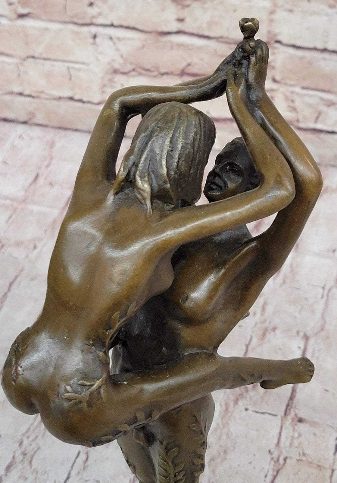 SIGNED JULEUS ERTE MALE AND FEMALE DANCER NUDE EROTIC POSE BRONZE SCULPTURE SALE