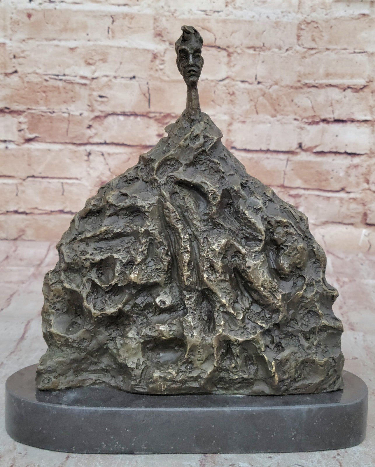 GIA "BIG HEAD" BRONZE SCULPTURE ABSTRACT ART DECO NOUVEAU FIGURE FINE DÉCOR