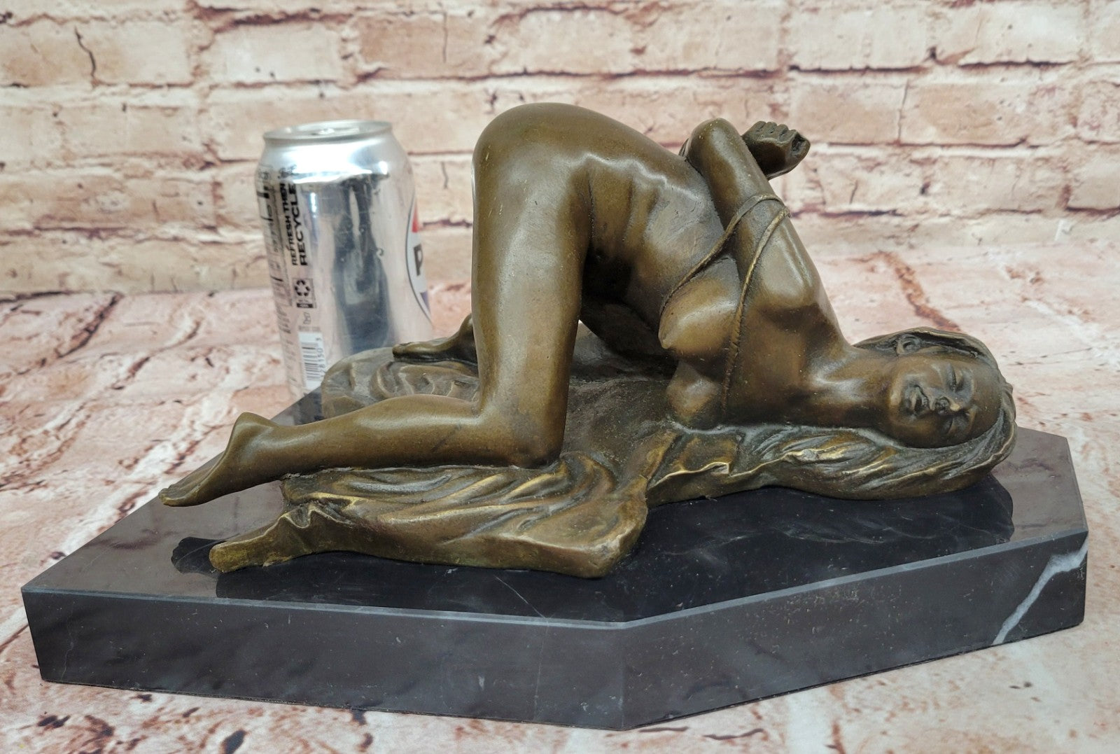 BRONZE SM-BONDAGE FIGUR + HANDCUFFS EROTIKA FIGUR HOT sexy STRAPS LADY gefesse