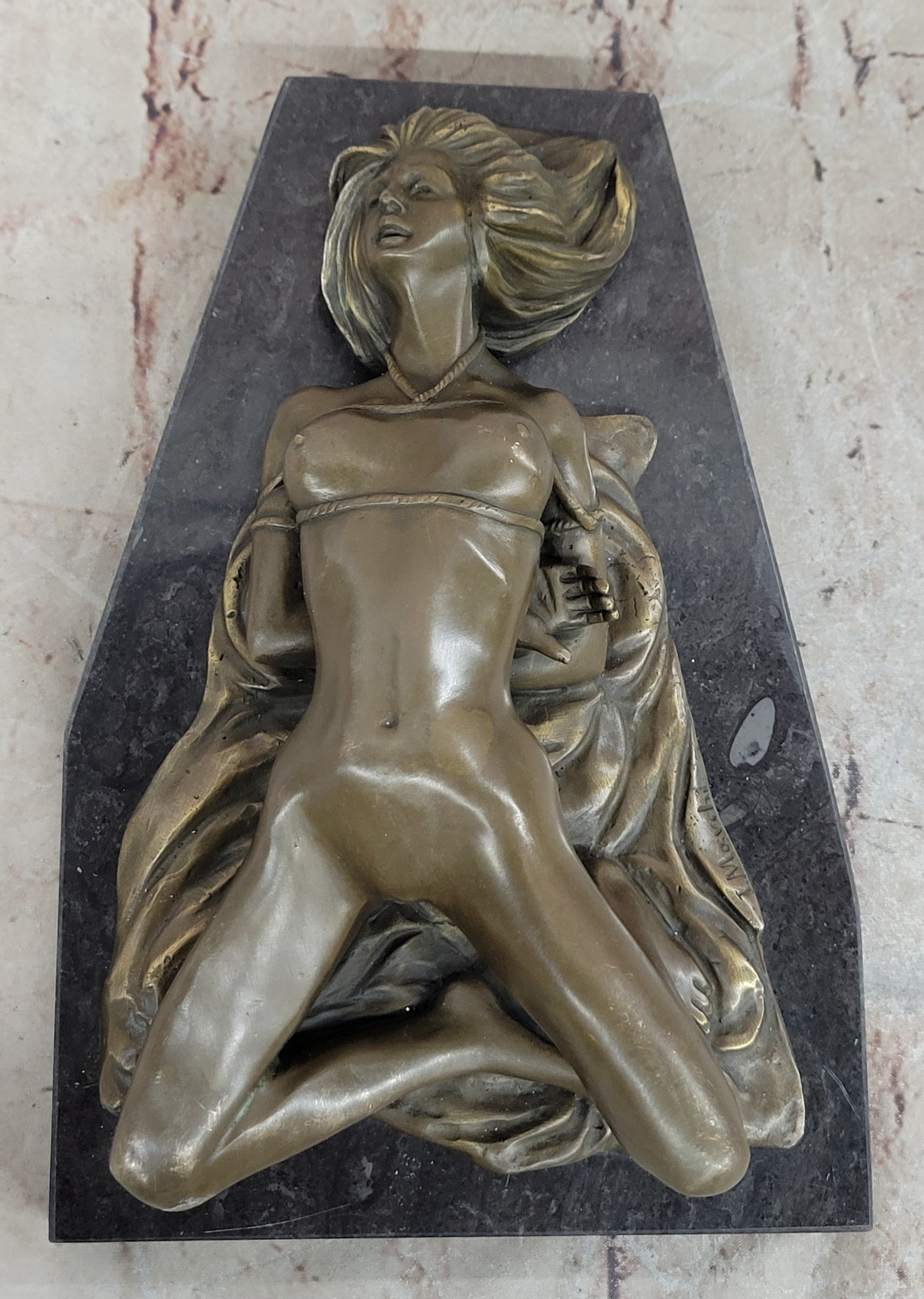 Bronze sculpture Erotic Girl Female Nude Art erotica Artwork Signed Original Gift
