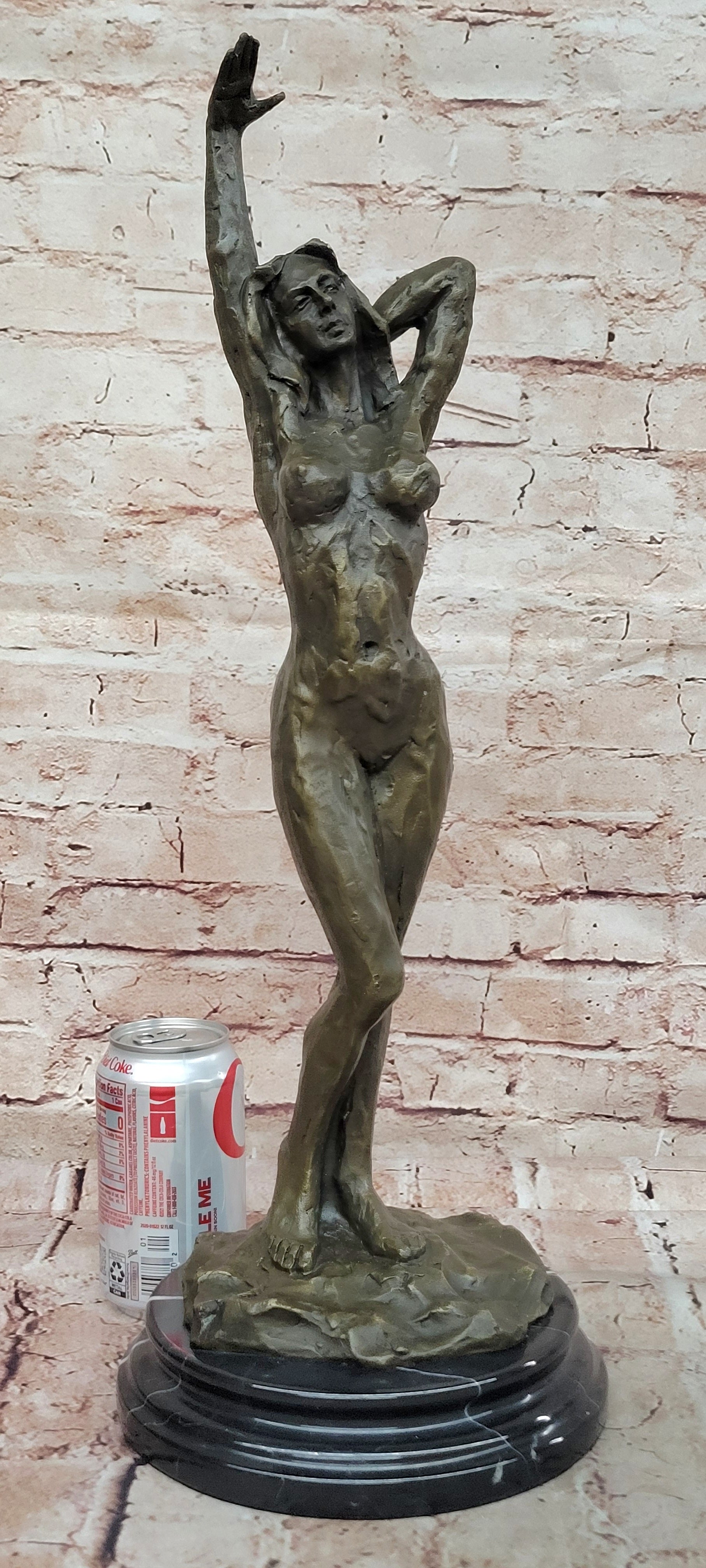 Large Nude Statue Venus Bronze With Figurine Cherub Sculpture Art Deco Artwork