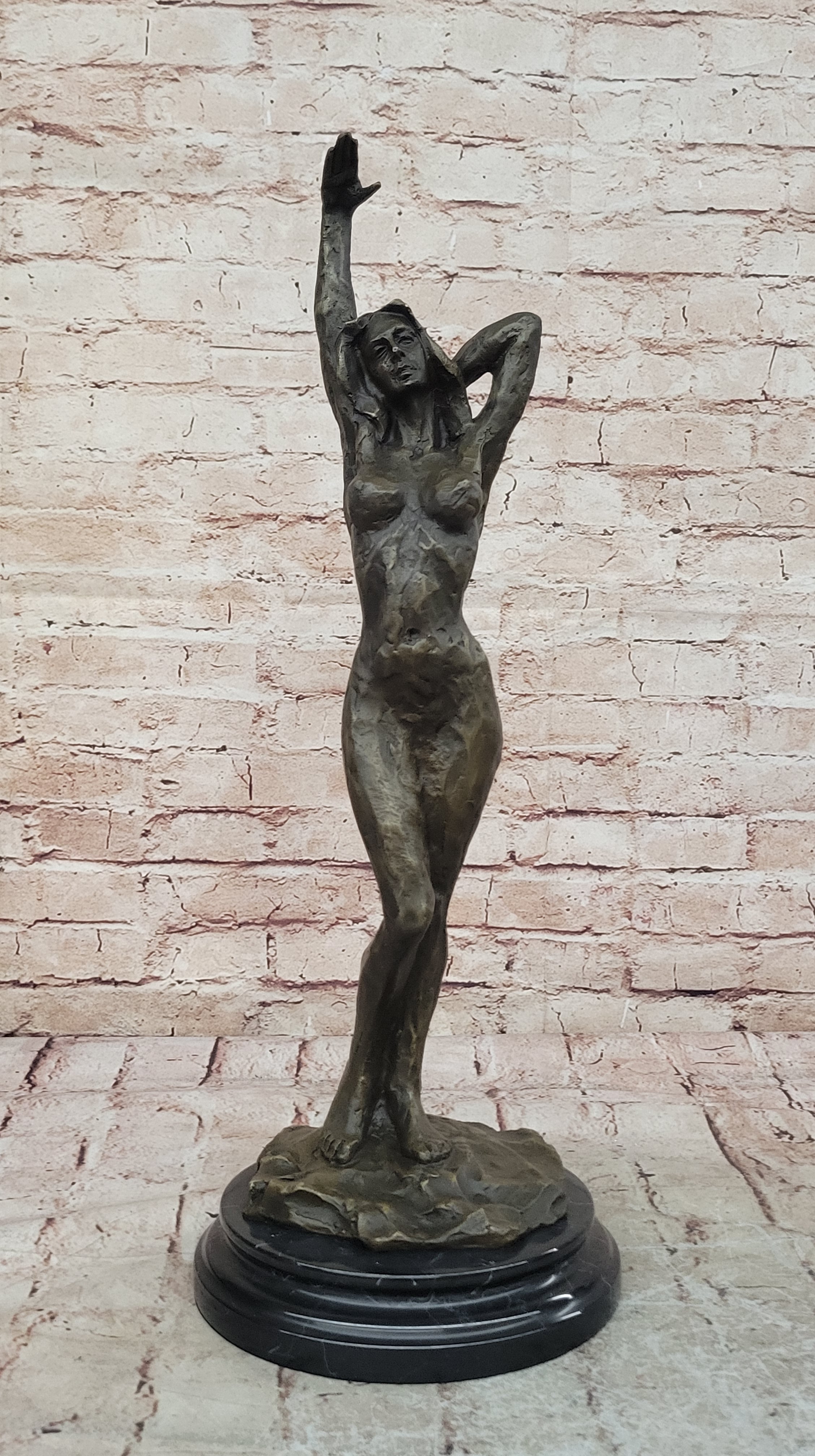 Large Nude Statue Venus Bronze With Figurine Cherub Sculpture Art Deco Artwork