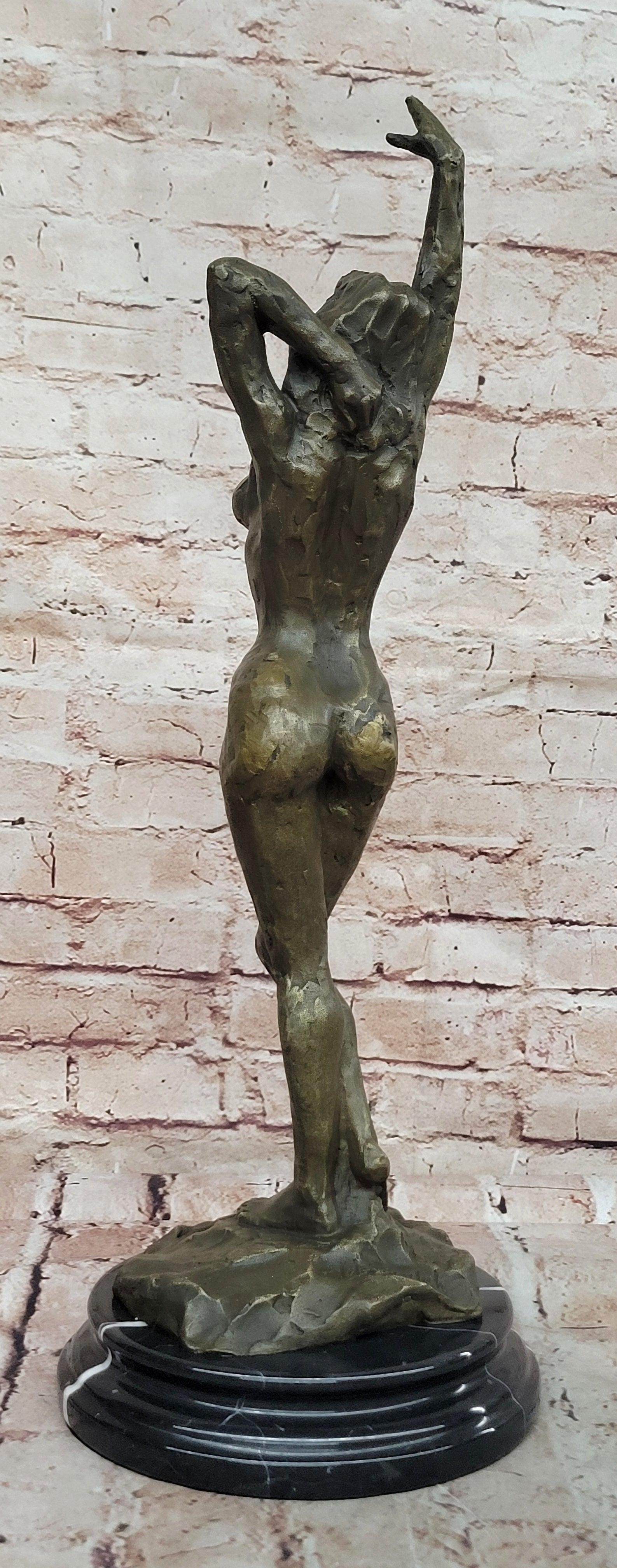 Large Nude Statue Venus Bronze With Figurine Cherub Sculpture Art Deco Artwork