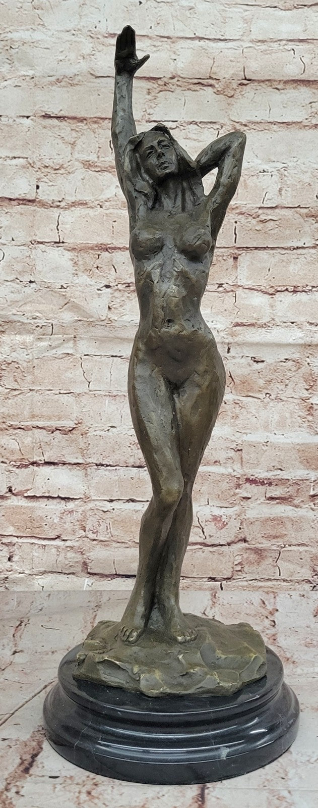 Large Nude Statue Venus Bronze With Figurine Cherub Sculpture Art Deco Artwork