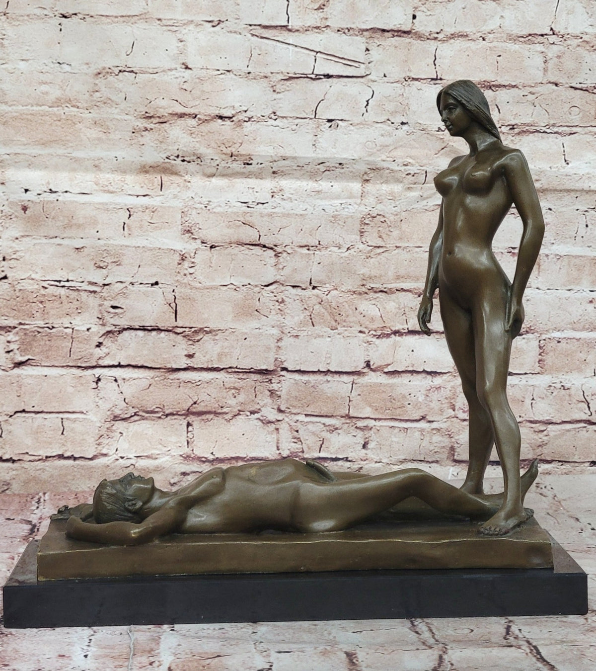 Handcrafted bronze sculpture SALE Ca Hot Cast Hot Deco Art Female And Male Nude