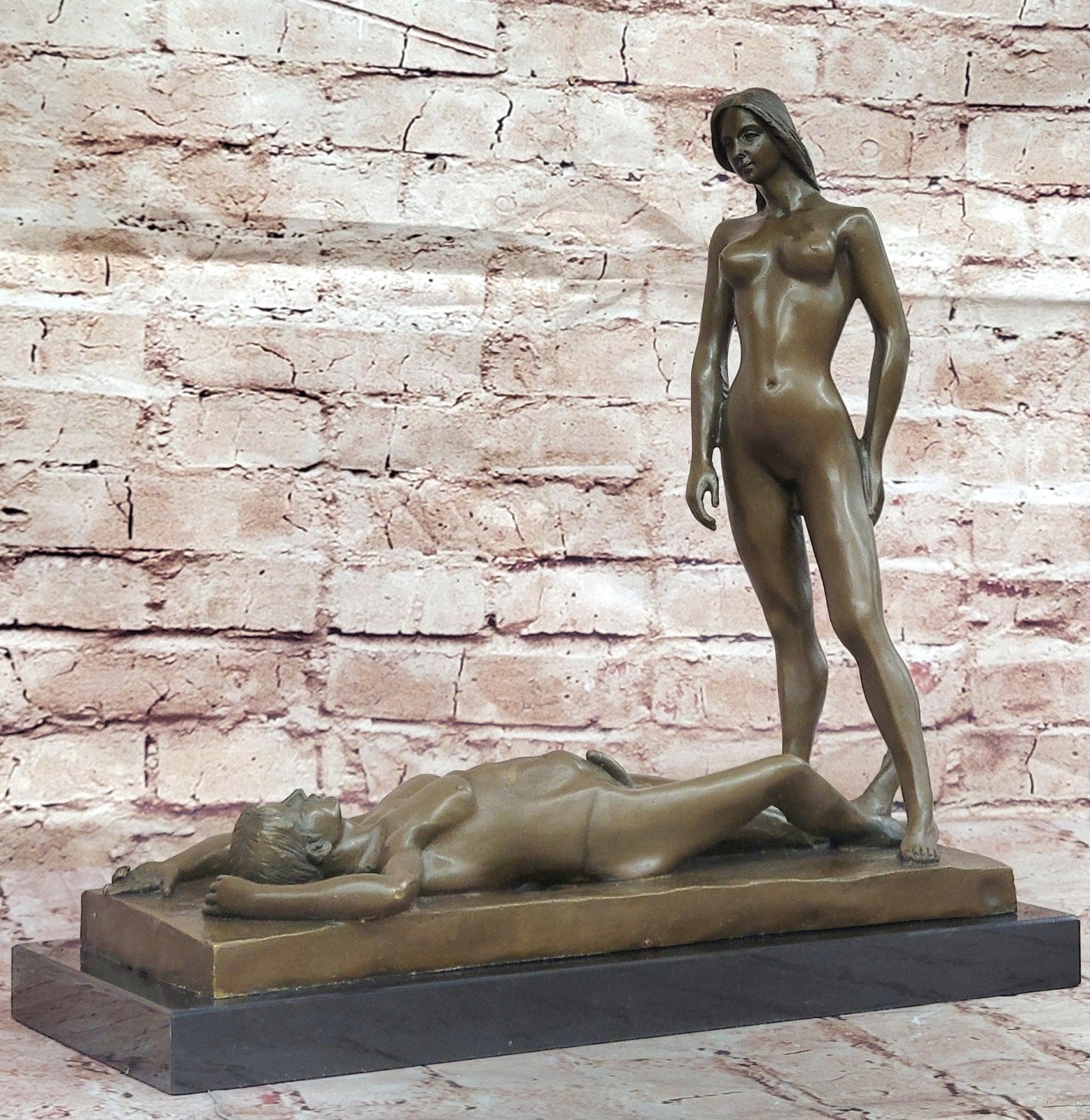 Handcrafted bronze sculpture SALE Ca Hot Cast Hot Deco Art Female And Male Nude