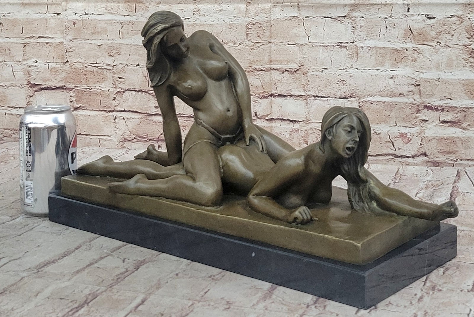 Erotic Sexy Nude Hand Made Lady Girl .. Bronze Women Sculpture Statue deco