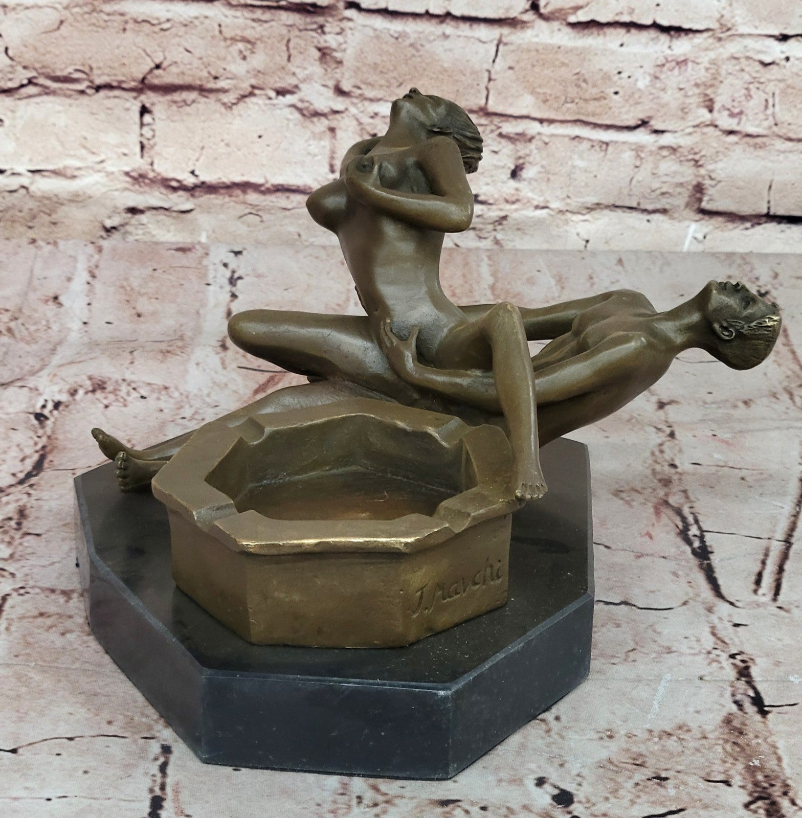 Male Female Nude Figurine Bronze Sculpture Exotic Hand Crafted Statue Sale