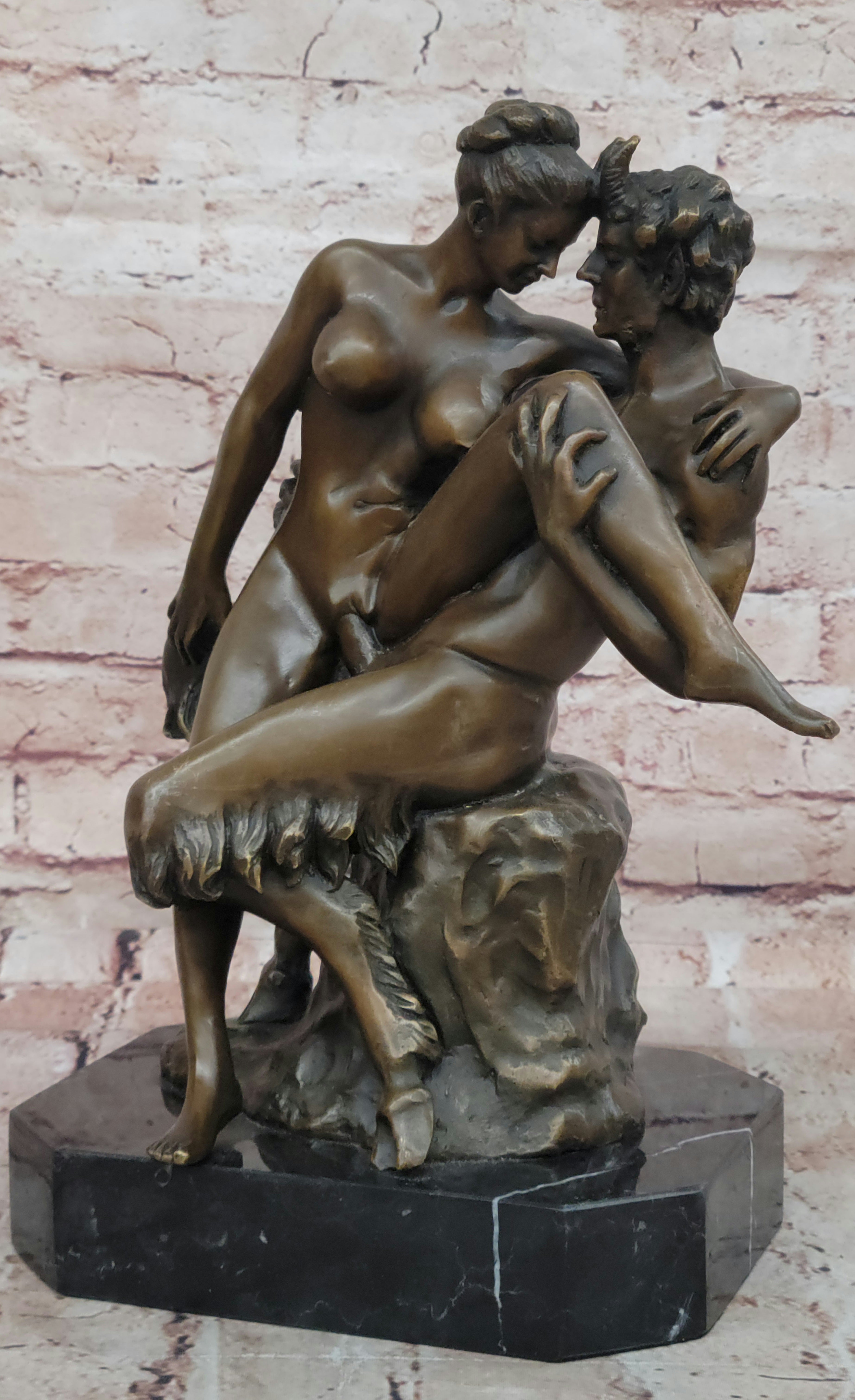 Risque Devil Woman Mavchi Erotic Bronze Nude Satyr Nymph Sale Vintage Original