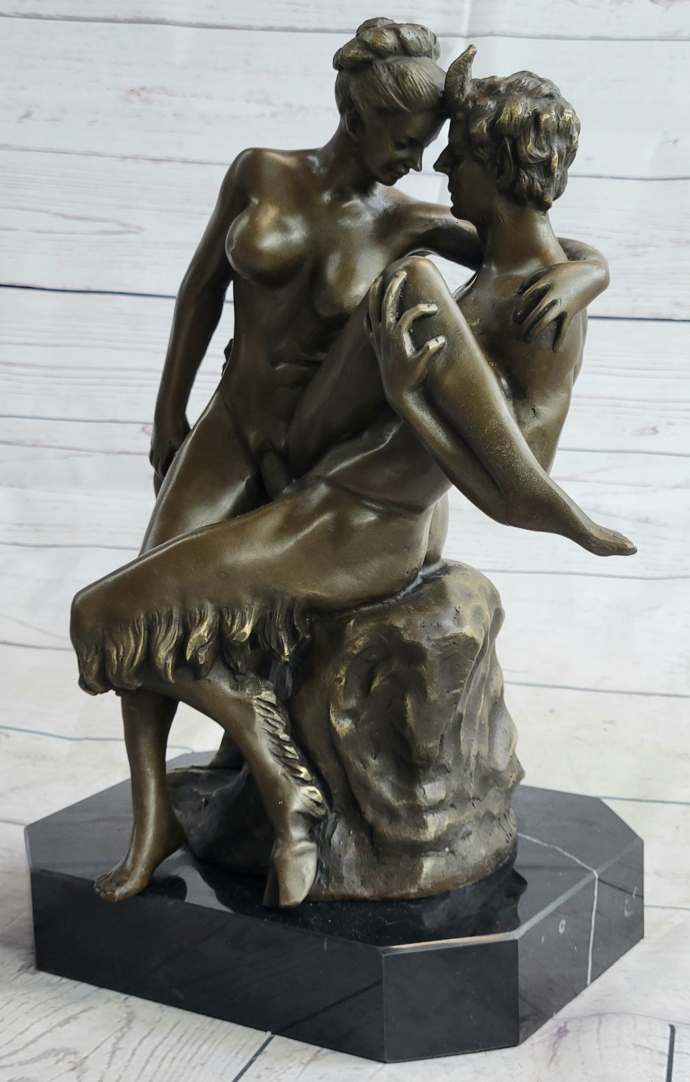 Risque Devil Woman Mavchi Erotic Bronze Nude Satyr Nymph Sale Vintage Original
