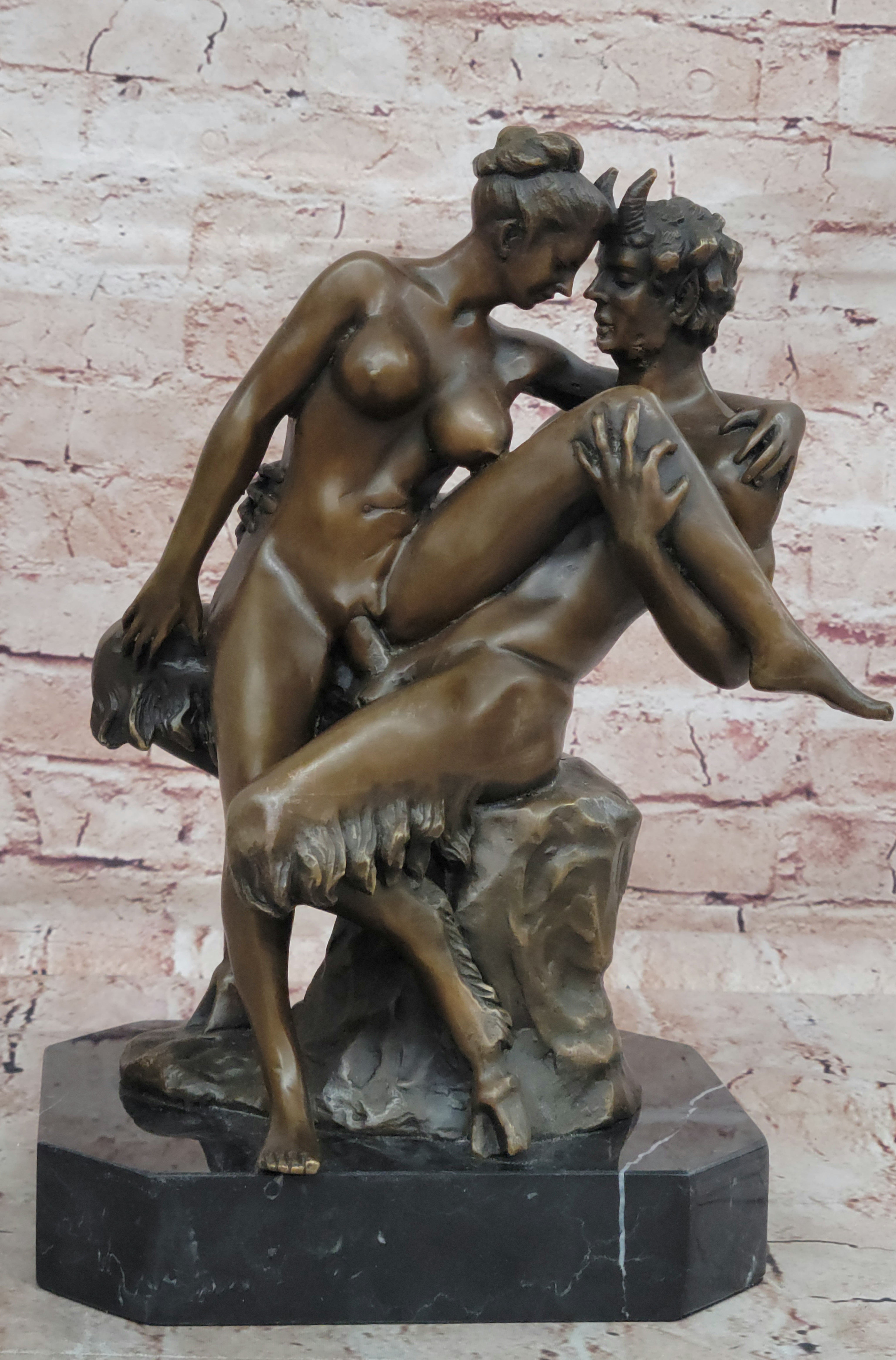 Risque Devil Woman Mavchi Erotic Bronze Nude Satyr Nymph Sale Vintage Original