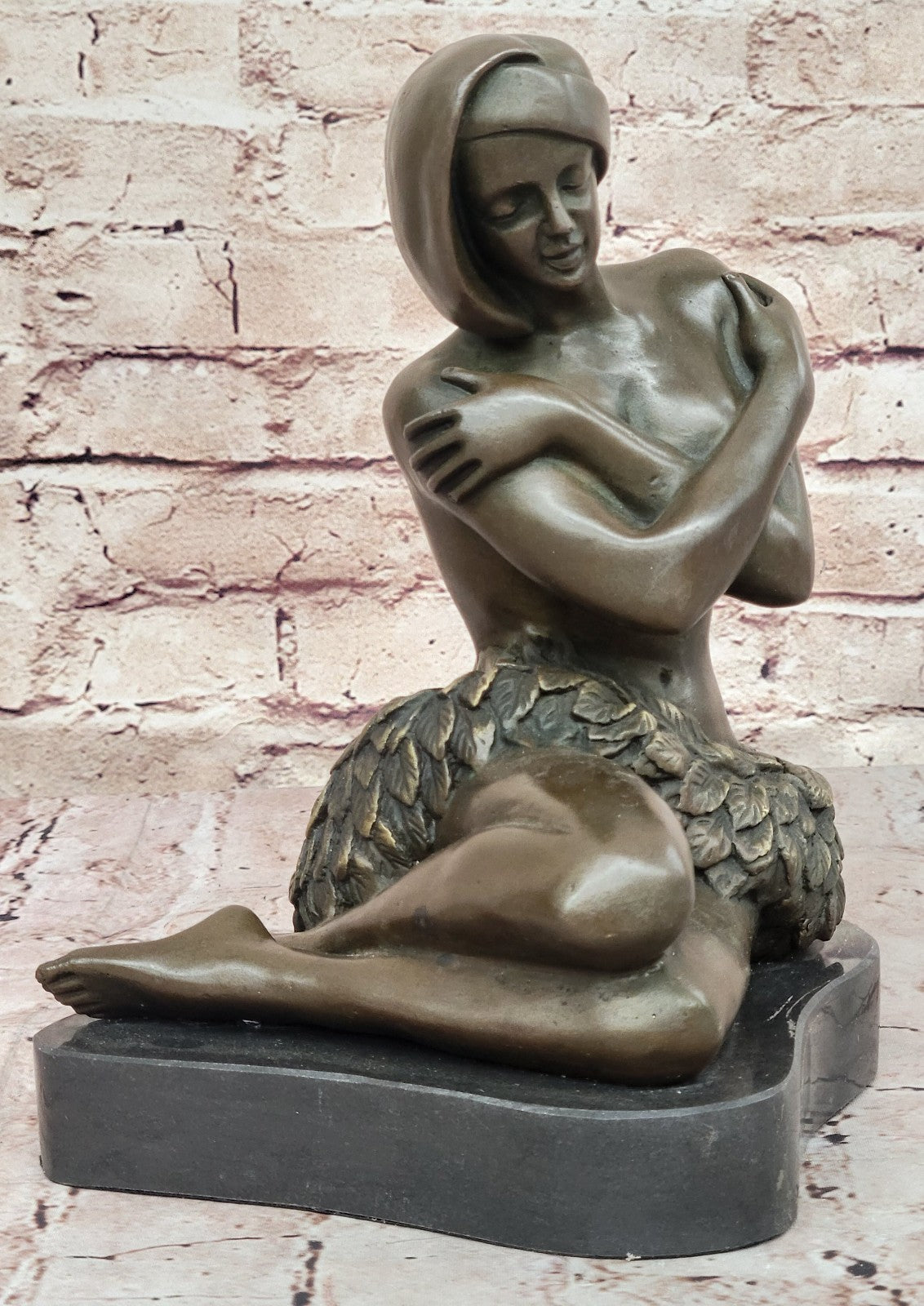 Handcrafted bronze sculpture SALE Stone On Female Hawaiian Nude Preiss Cast Hot