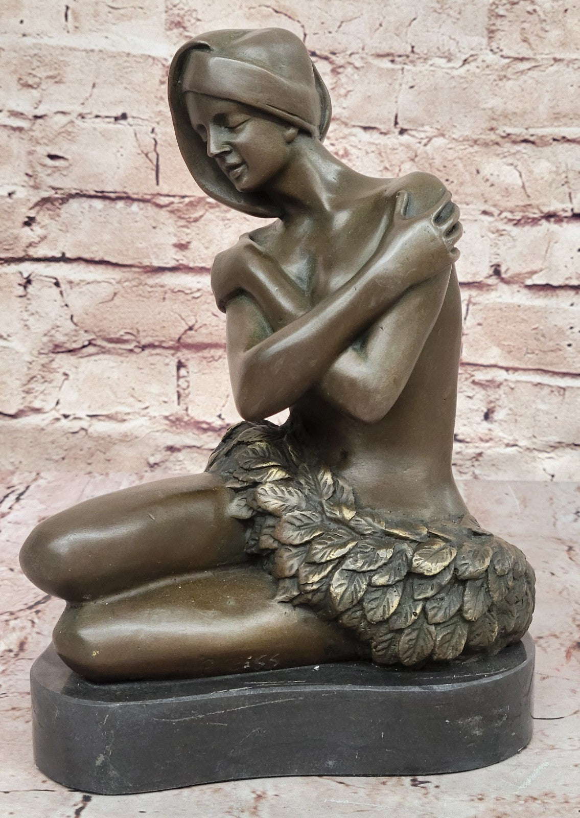 Handcrafted bronze sculpture SALE Stone On Female Hawaiian Nude Preiss Cast Hot
